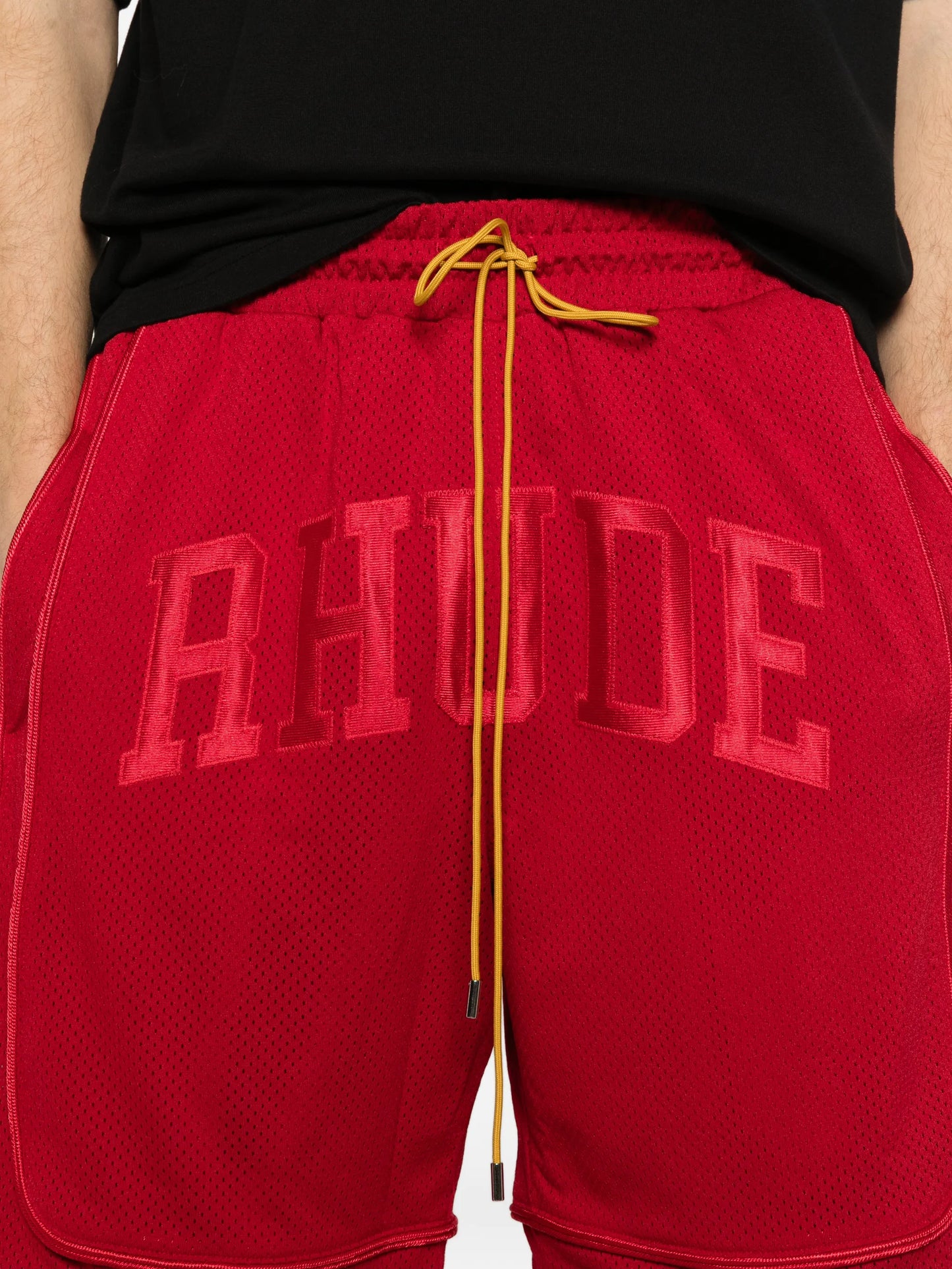 collegiate logo mesh shorts