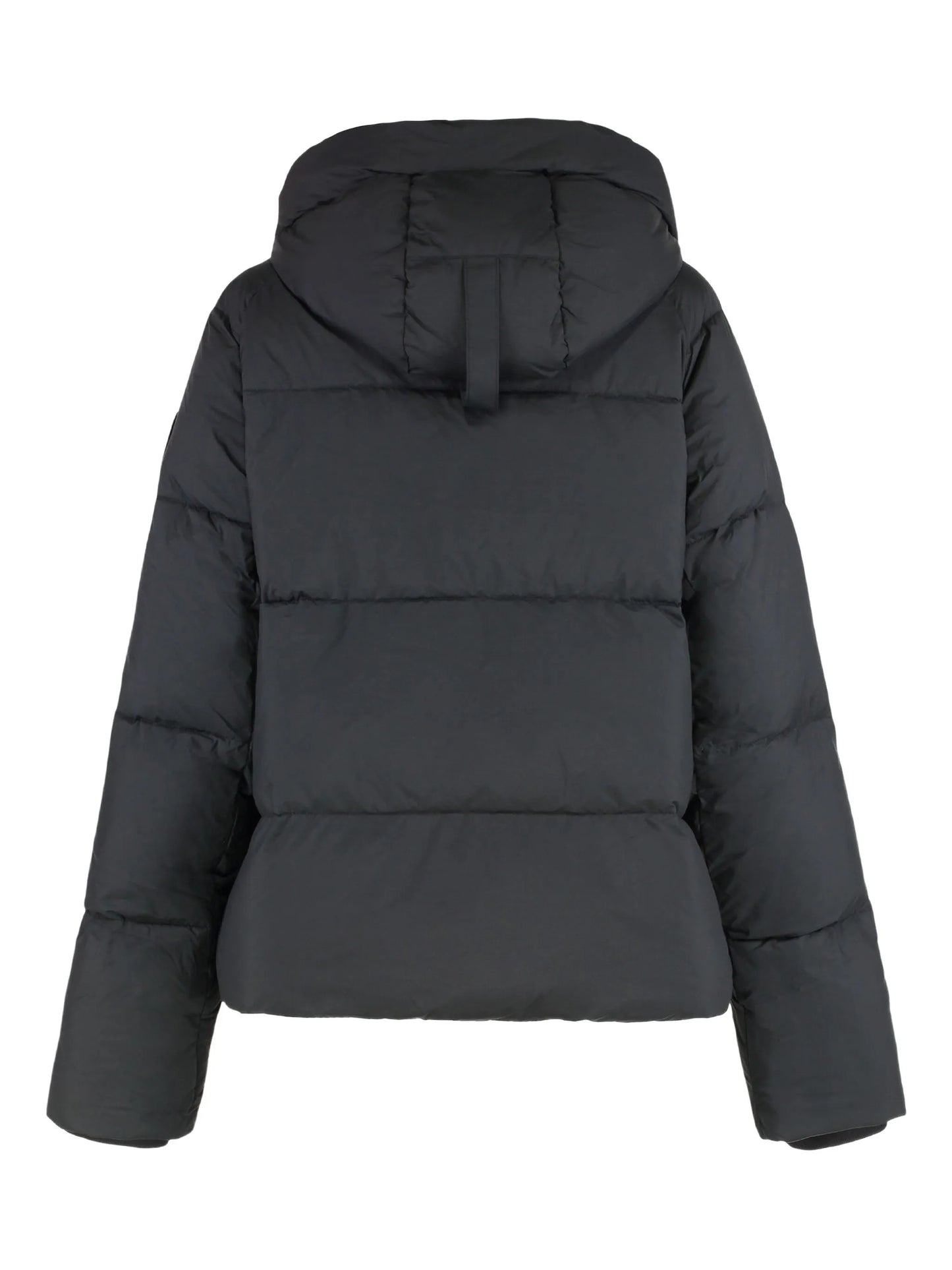 hooded zip puffer jacket