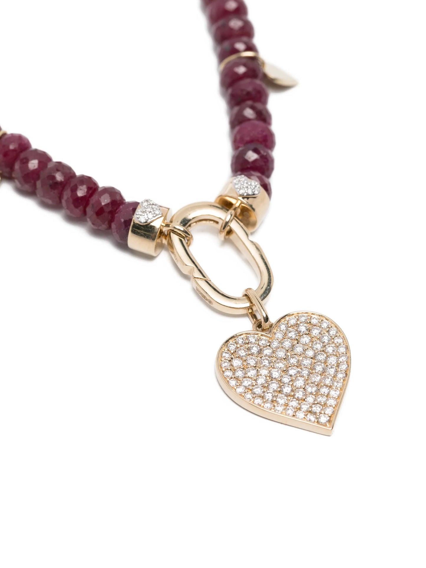 Corundum heart ruby necklace