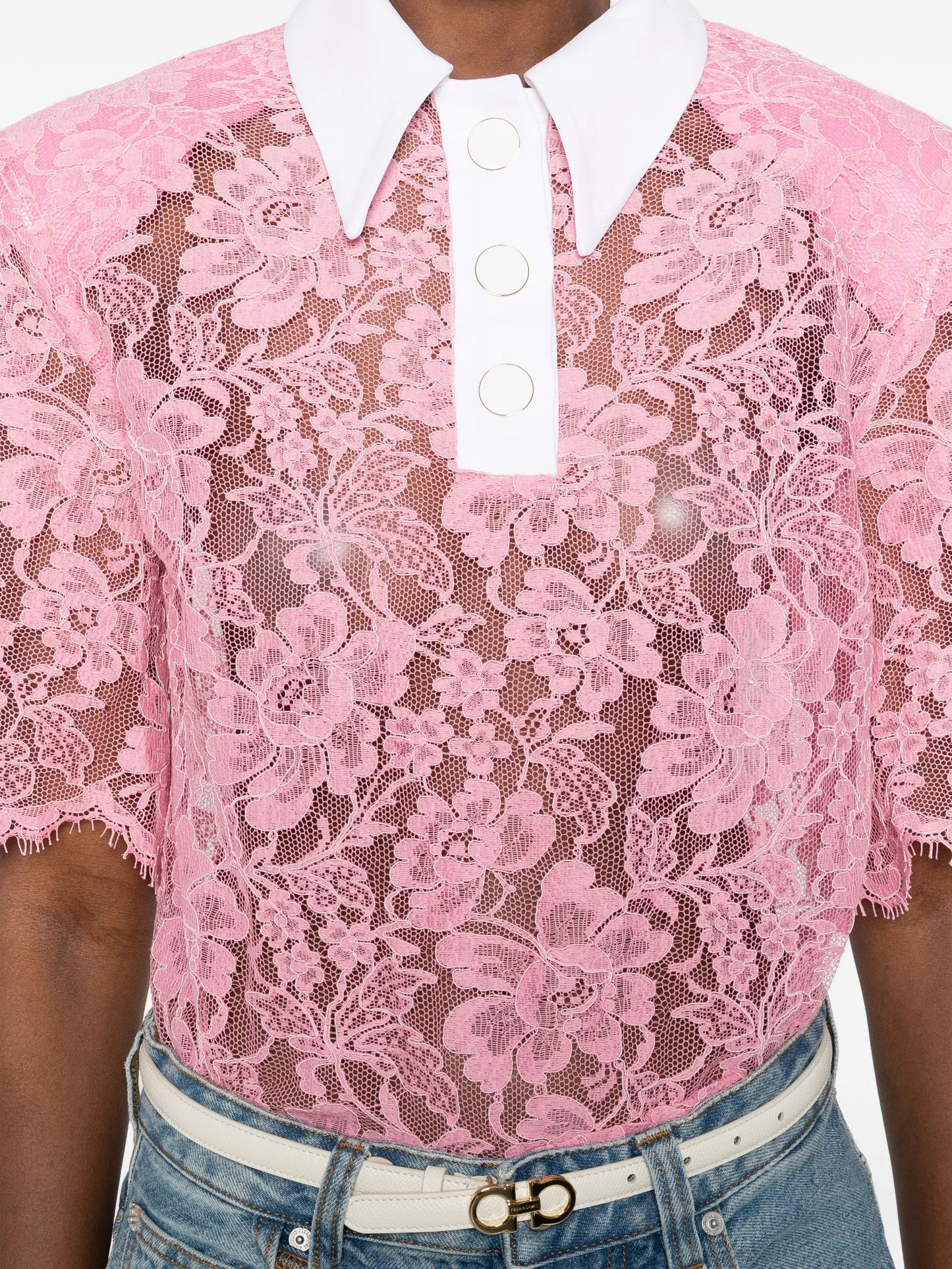 lace polo top