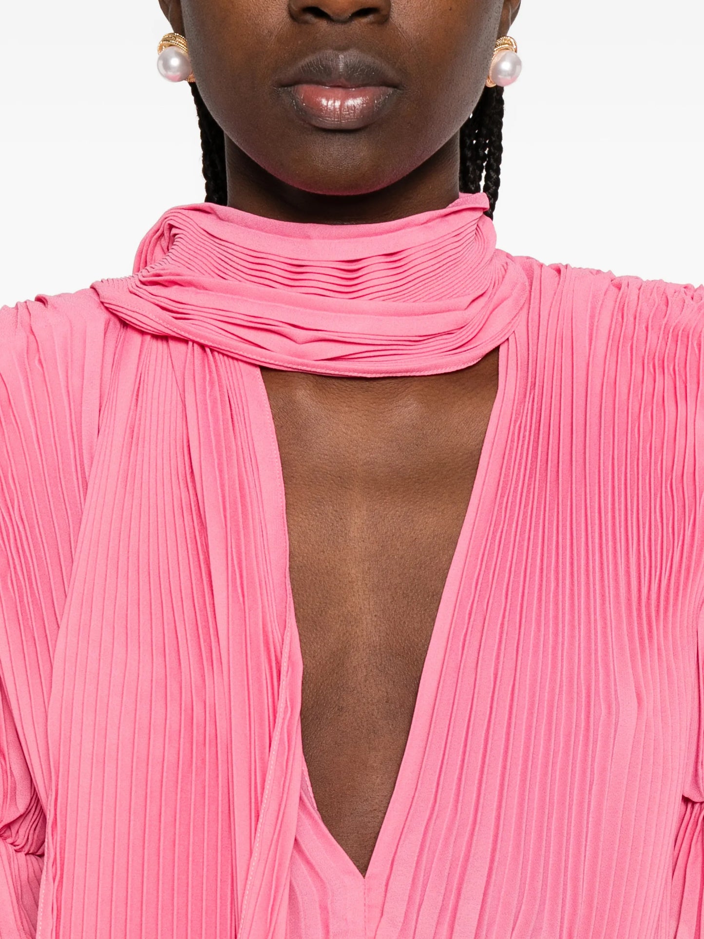 pleated puffy blouse