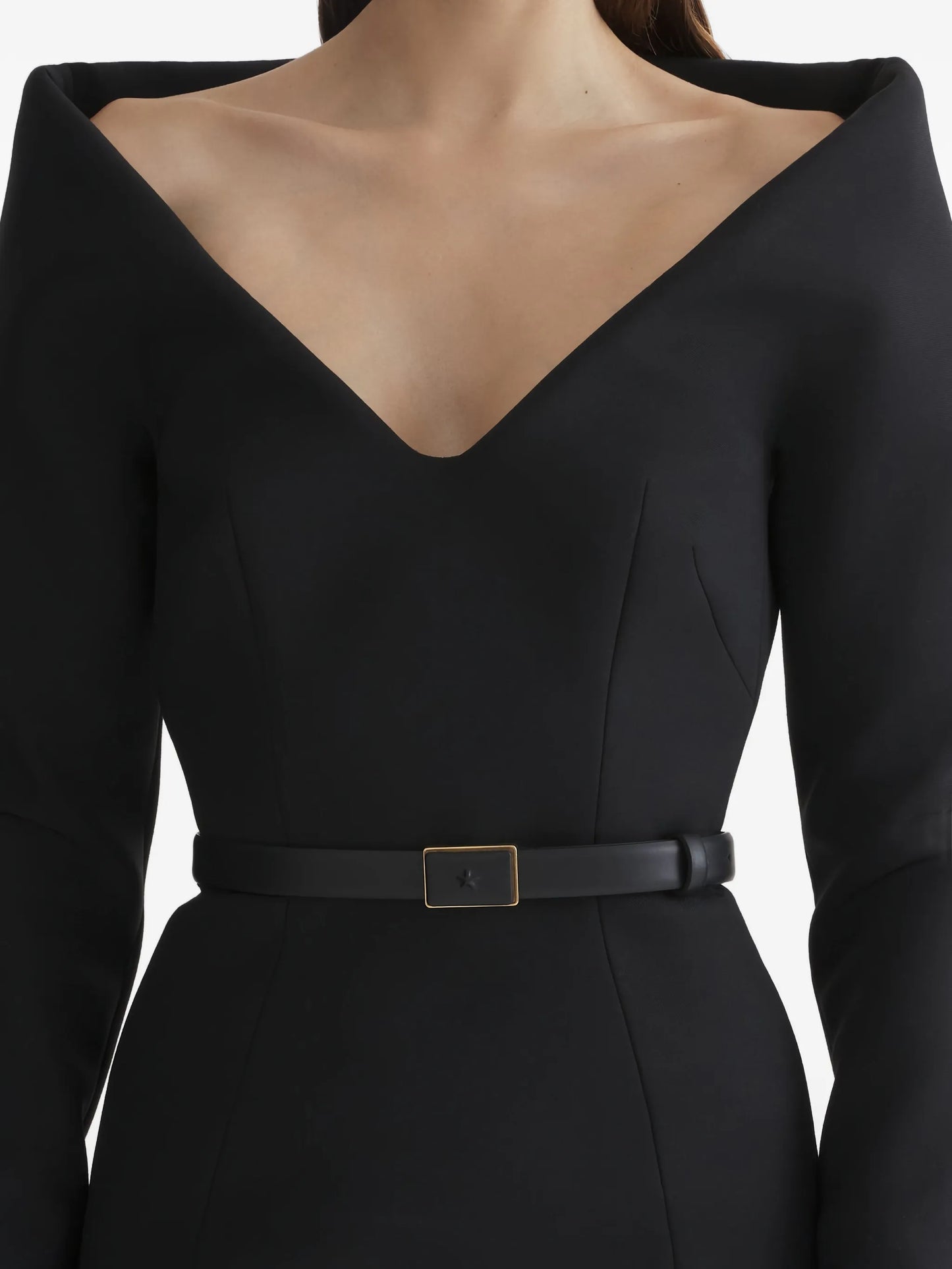 V-neck belted playsuit