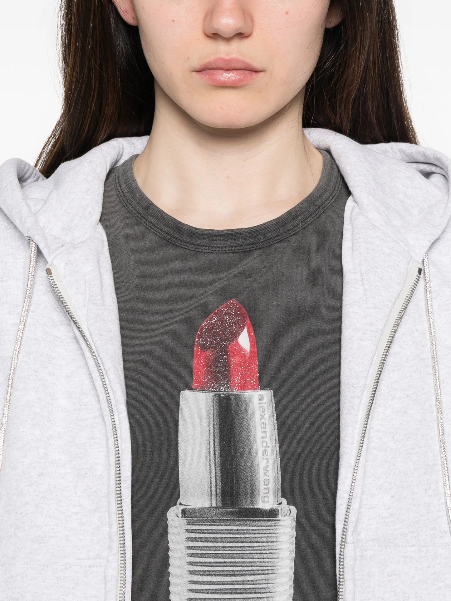 lipstick-print T-shirt