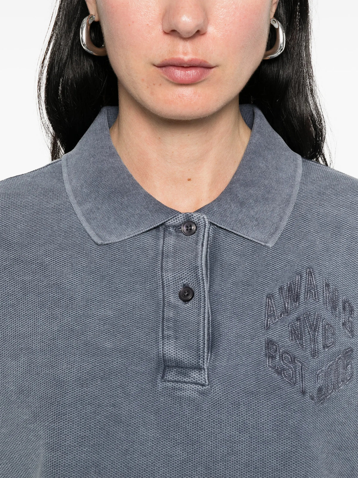 cropped oversized polo shirt