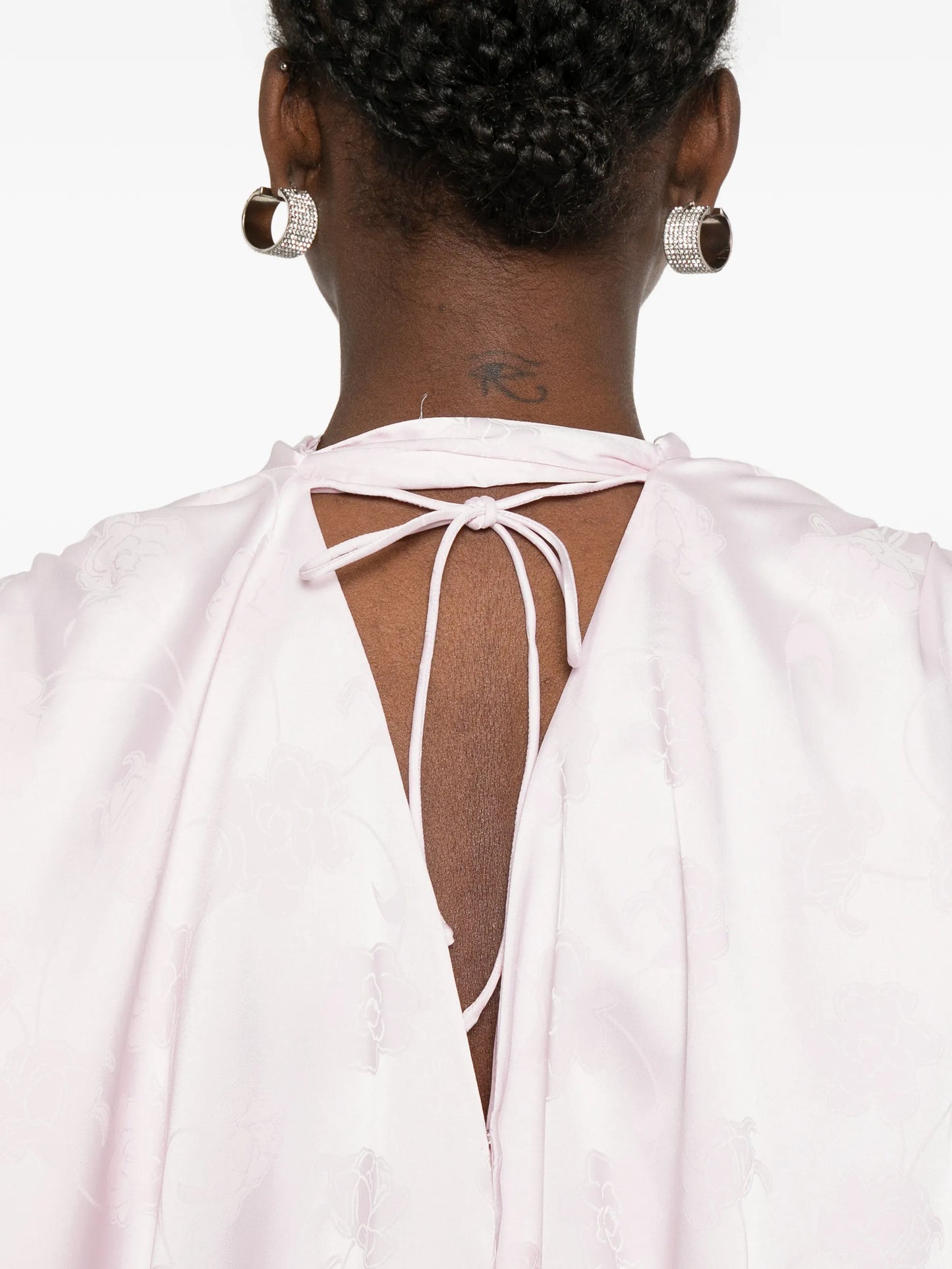 LS bow ruched mini dress