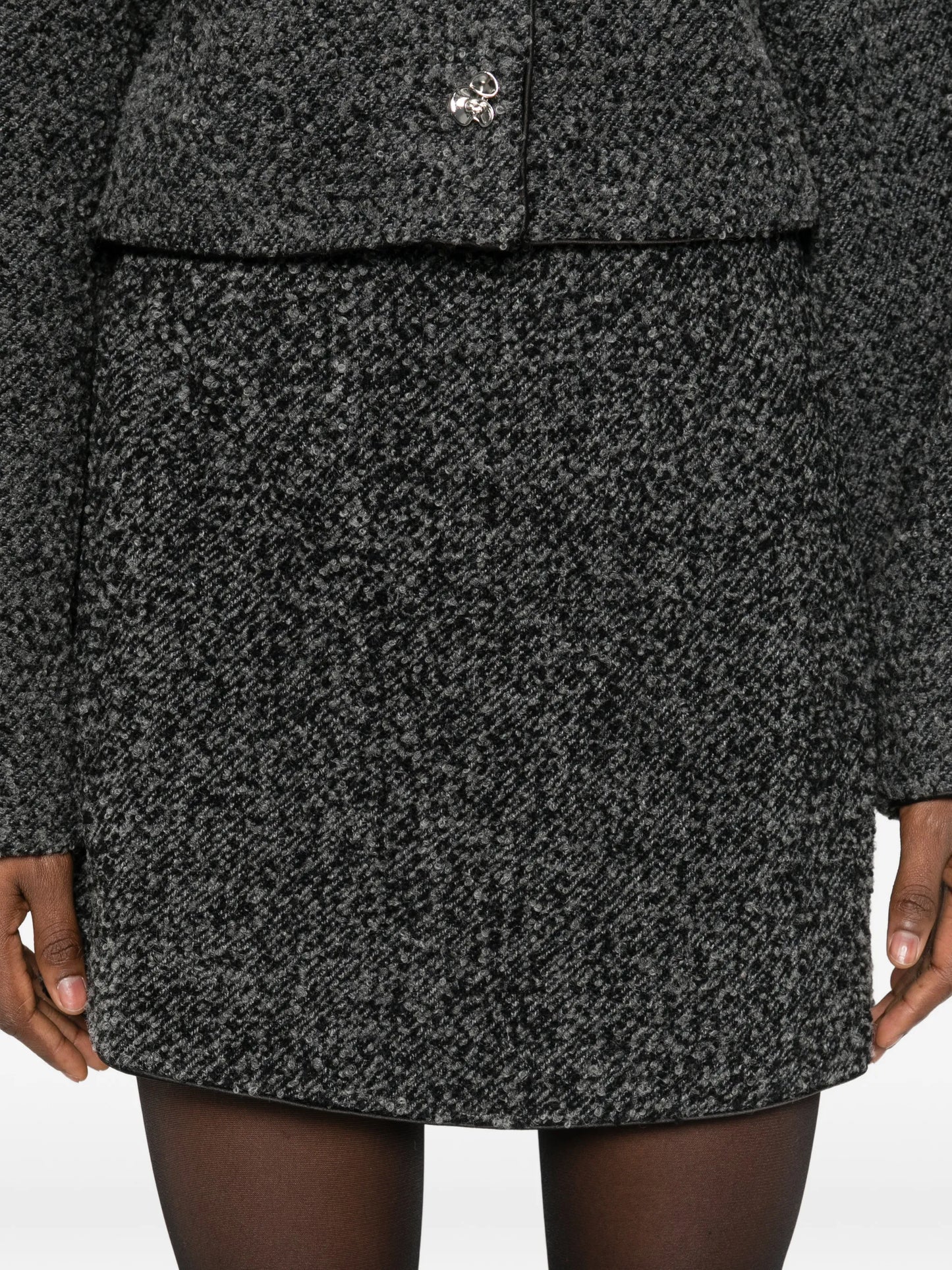 bouclé mini skirt