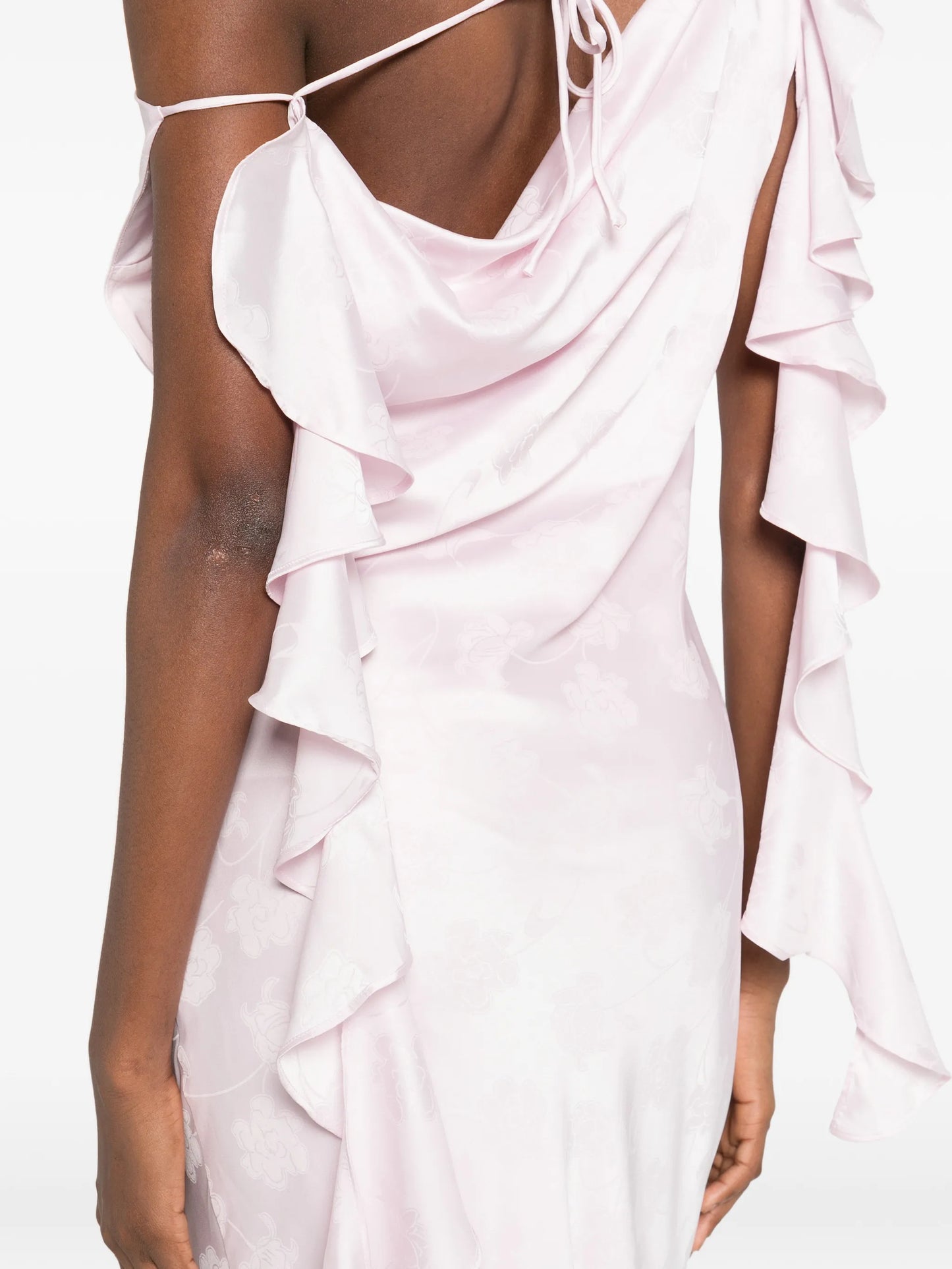 ruffled scoop neck dress