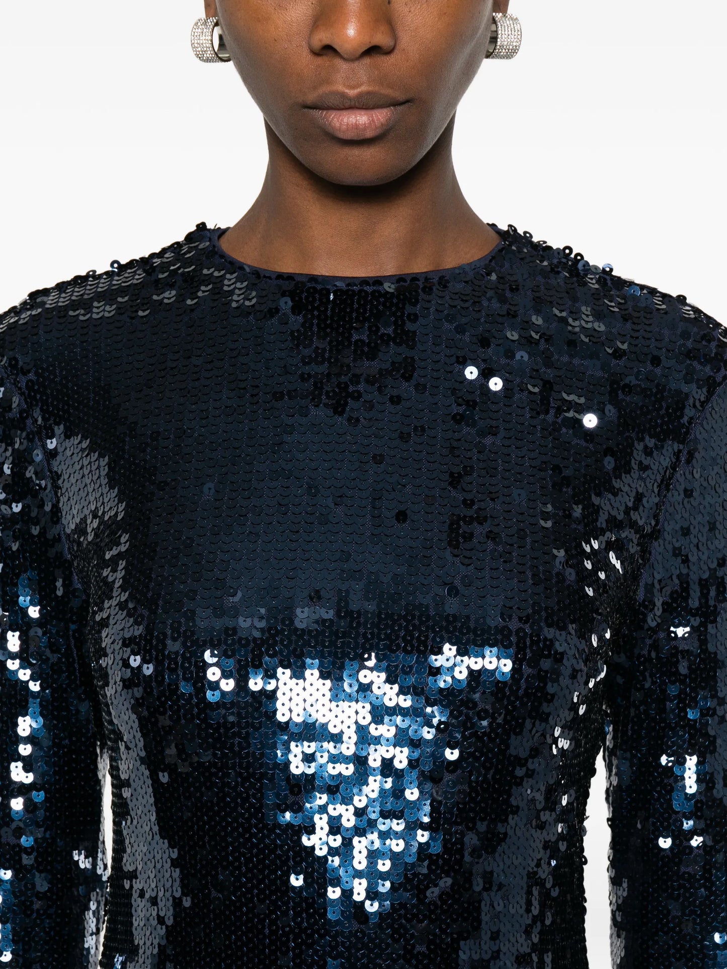 sequin long-sleeve mini dress