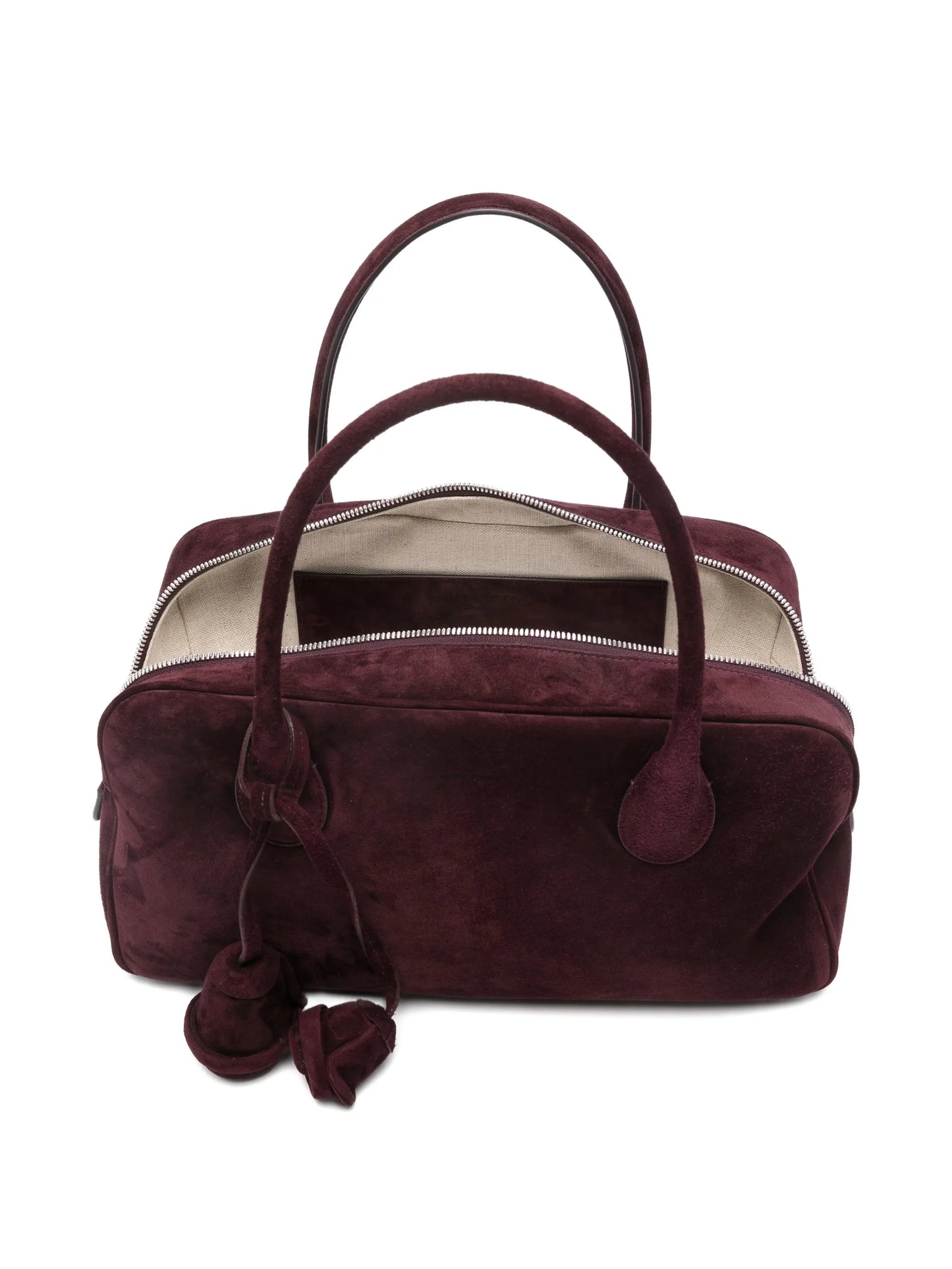 Brigitte flower-charm suede tote bag