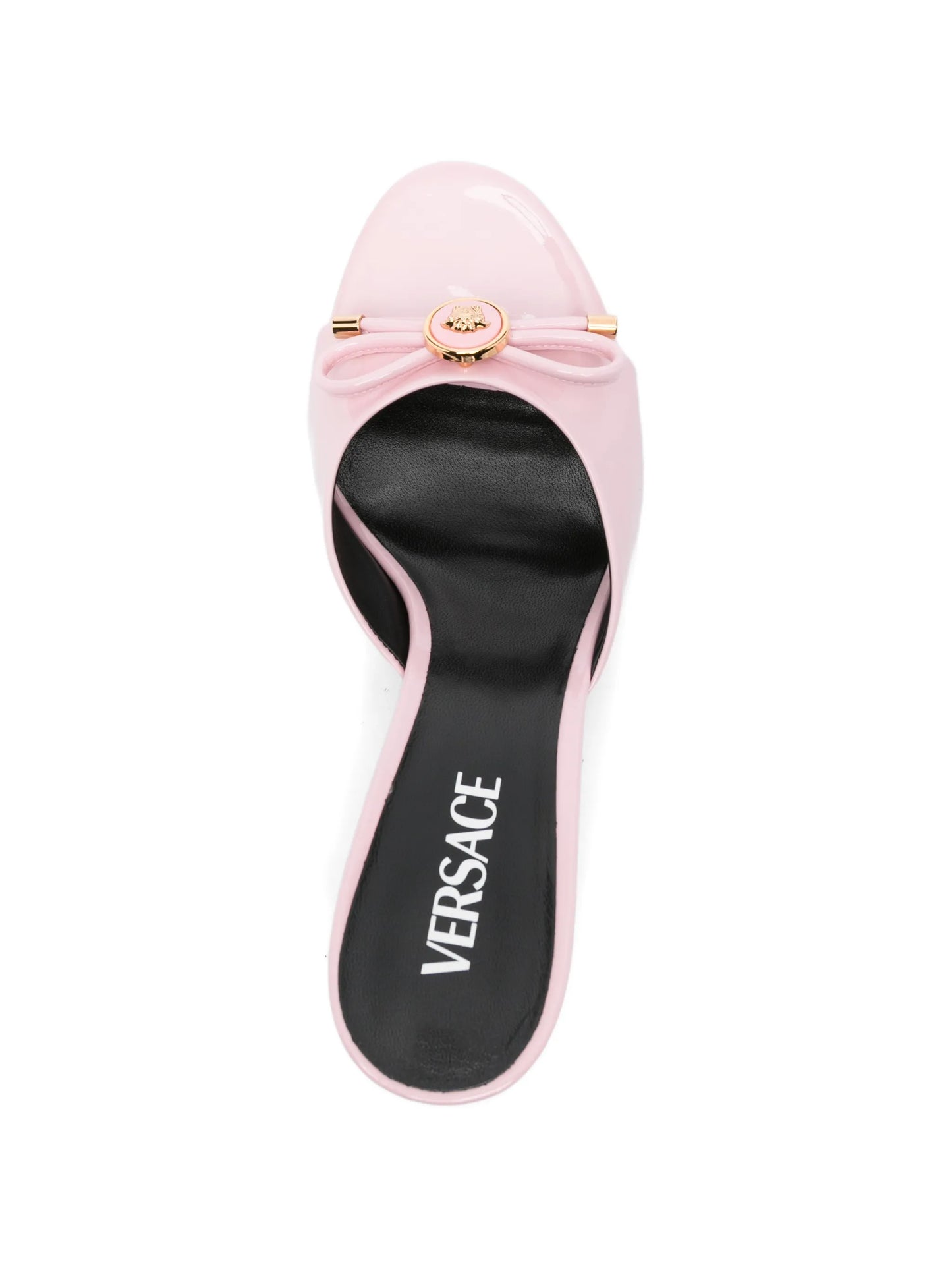 Opera bow patent sandals