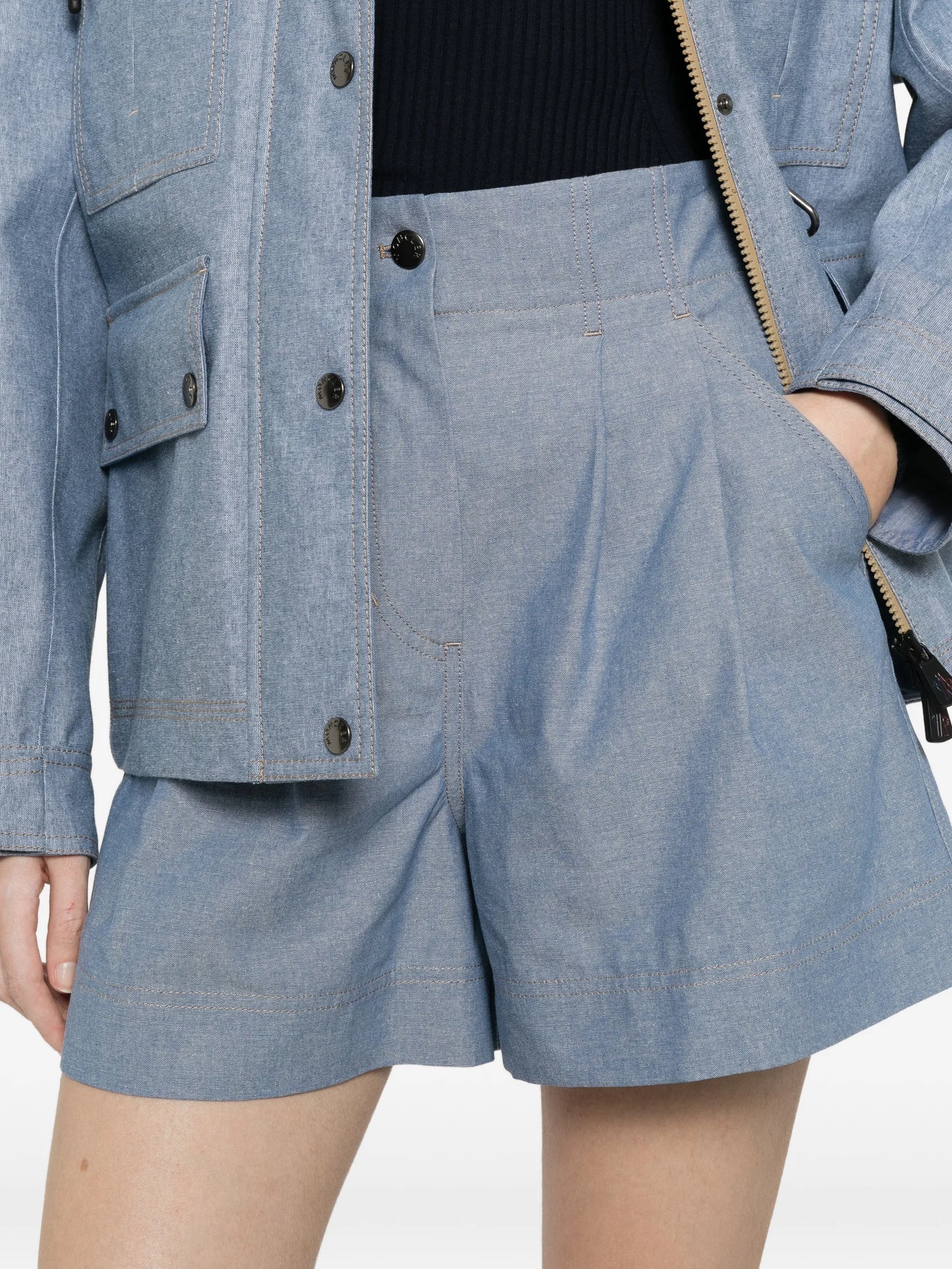 high-waist chino shorts