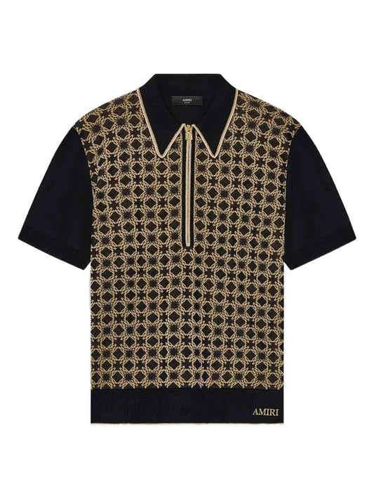 zip detail ribbed T-shirt