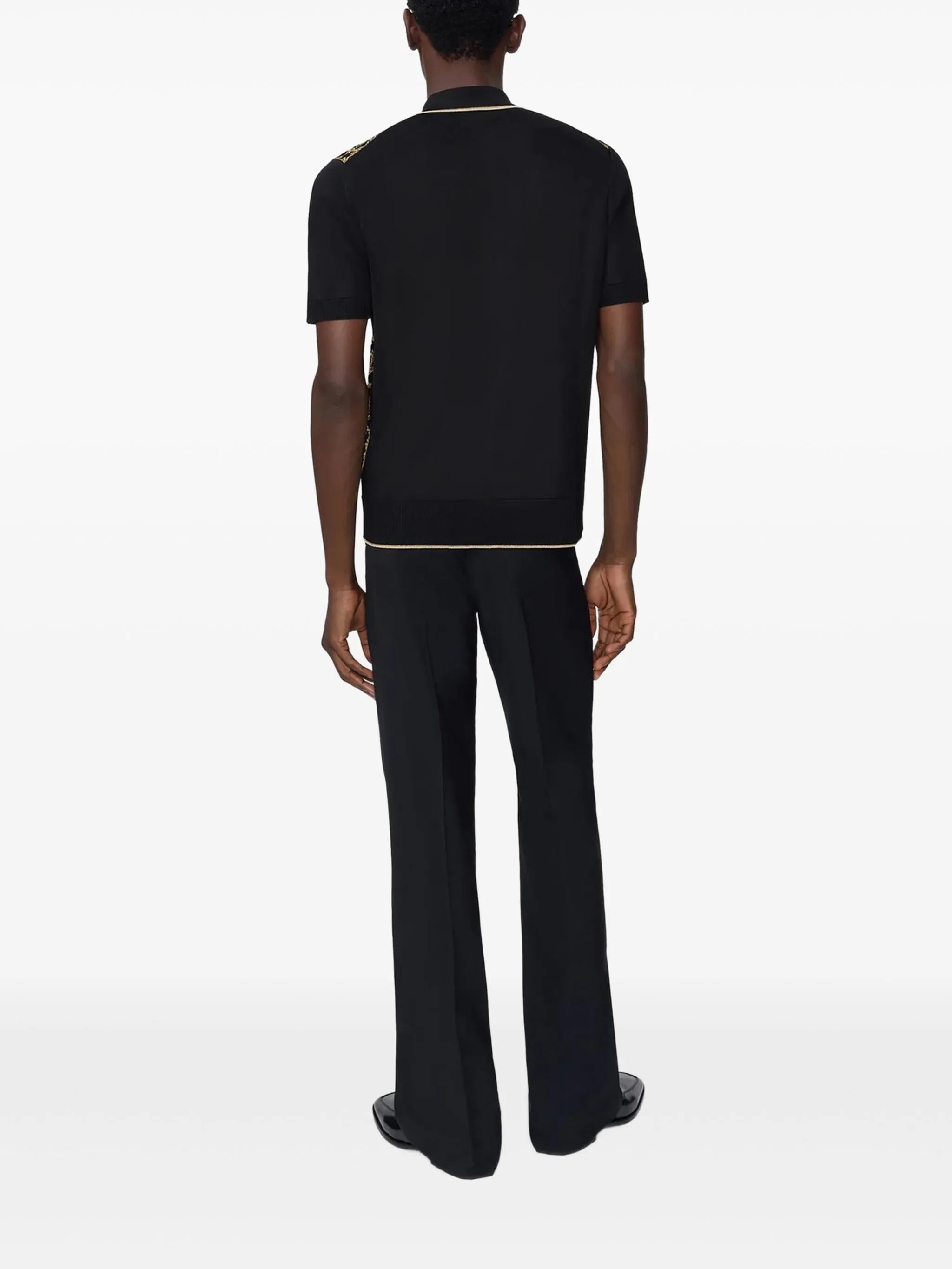 zip detail ribbed T-shirt