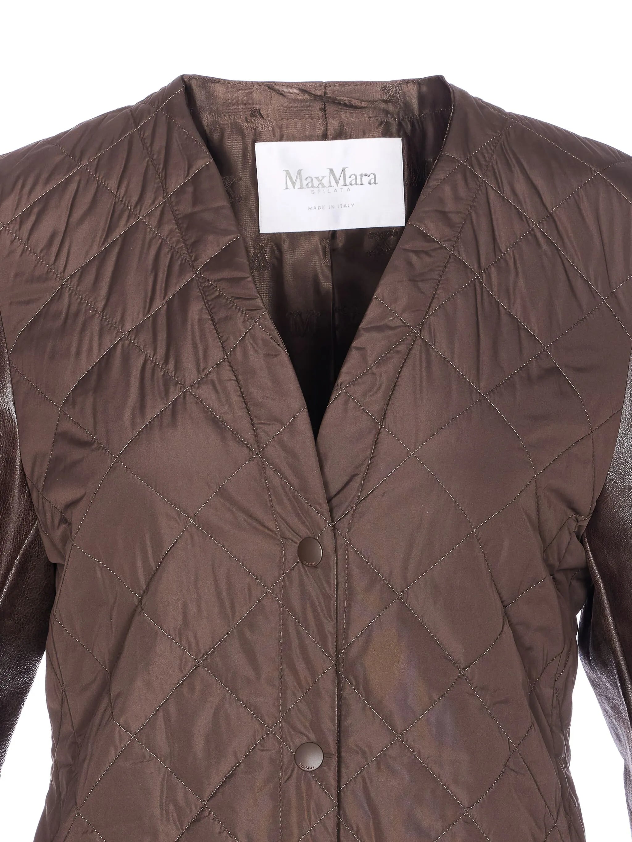 quilted leather sleeve berta coat