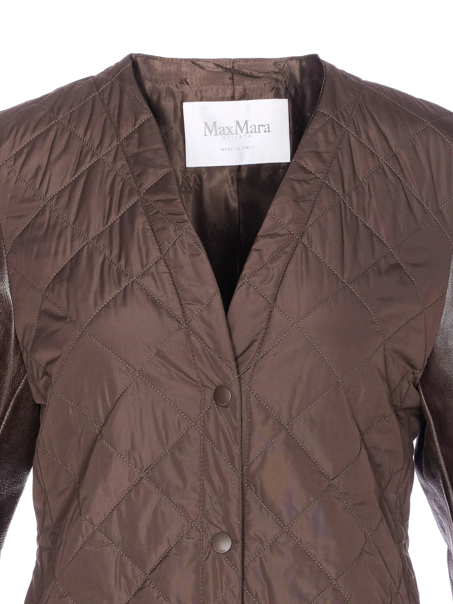 quilted leather sleeve berta coat