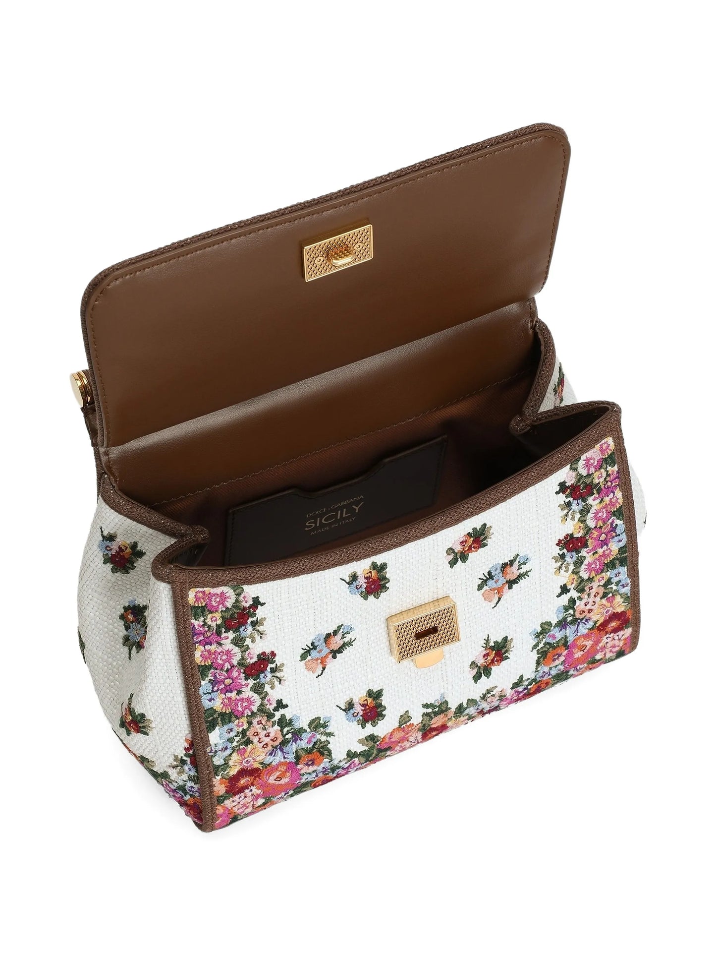 floral-print tote bag