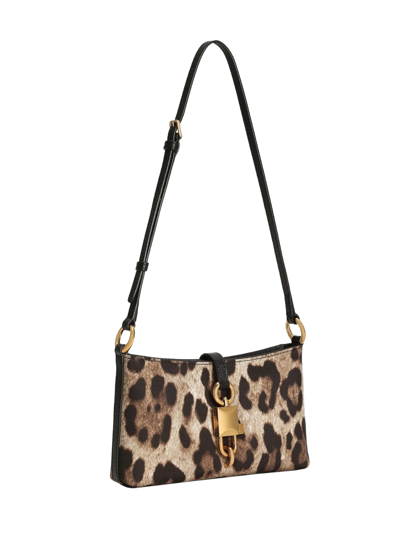 leopard-print padlock mini cross body bag