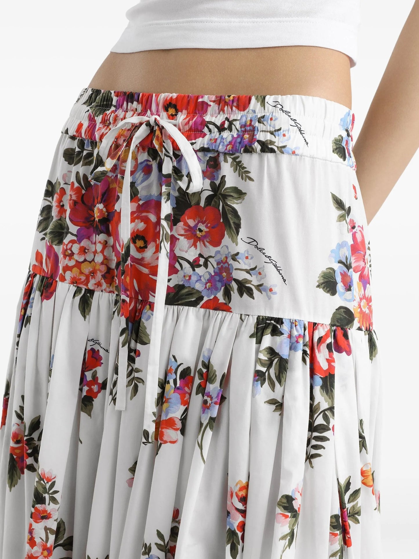 floral drawstring skirt