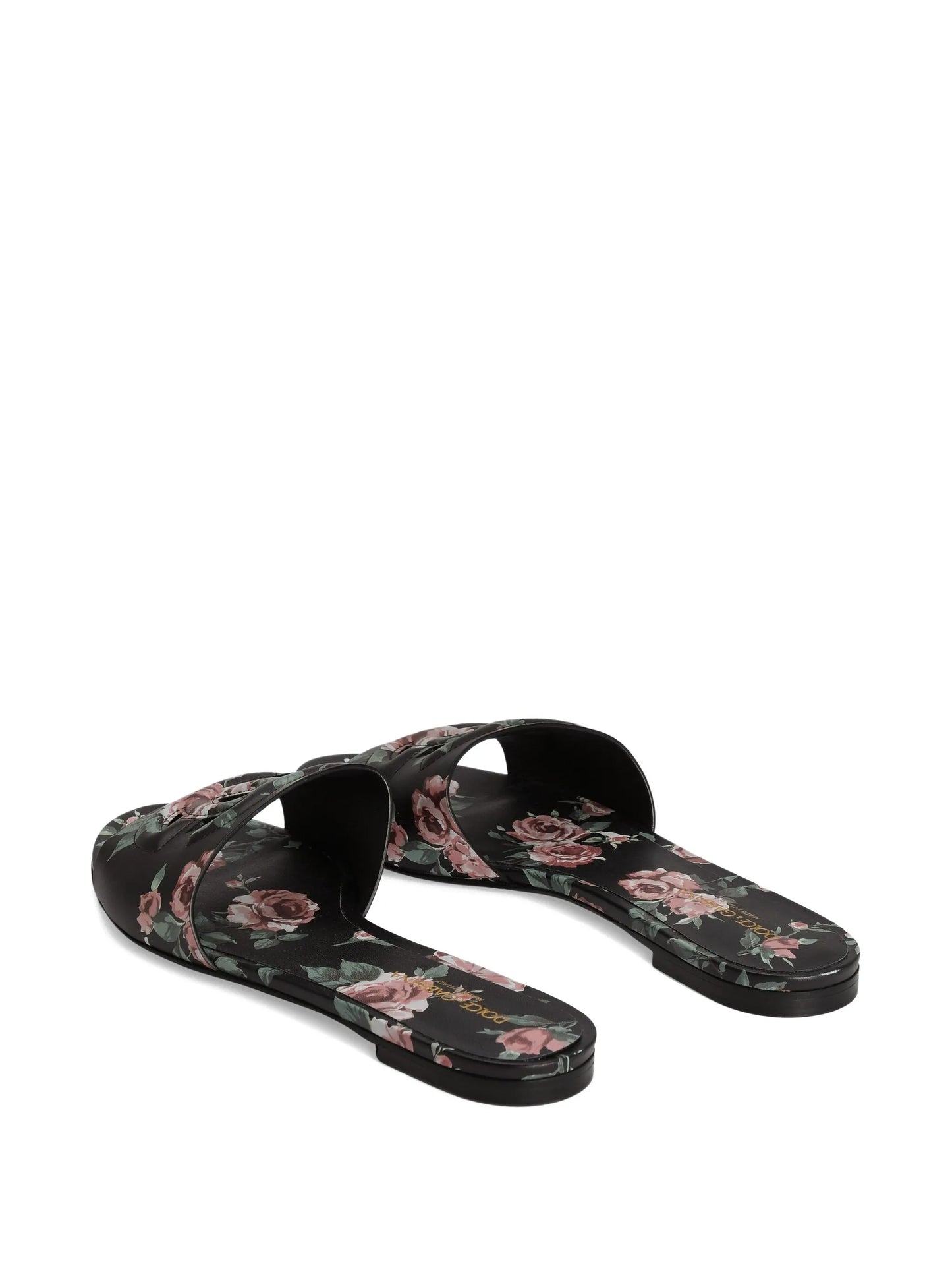 logo floral print slides