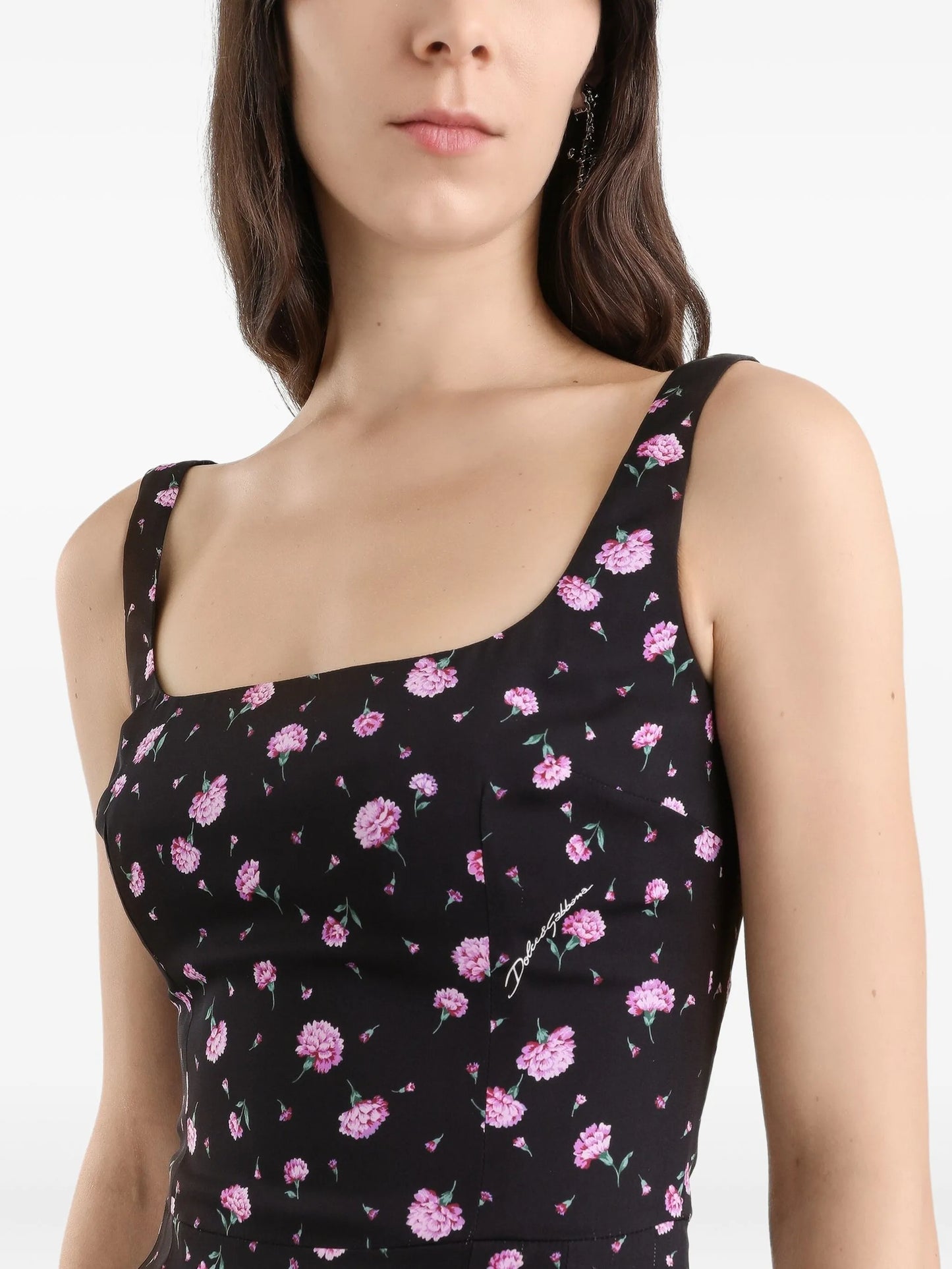 floral-print midi dress