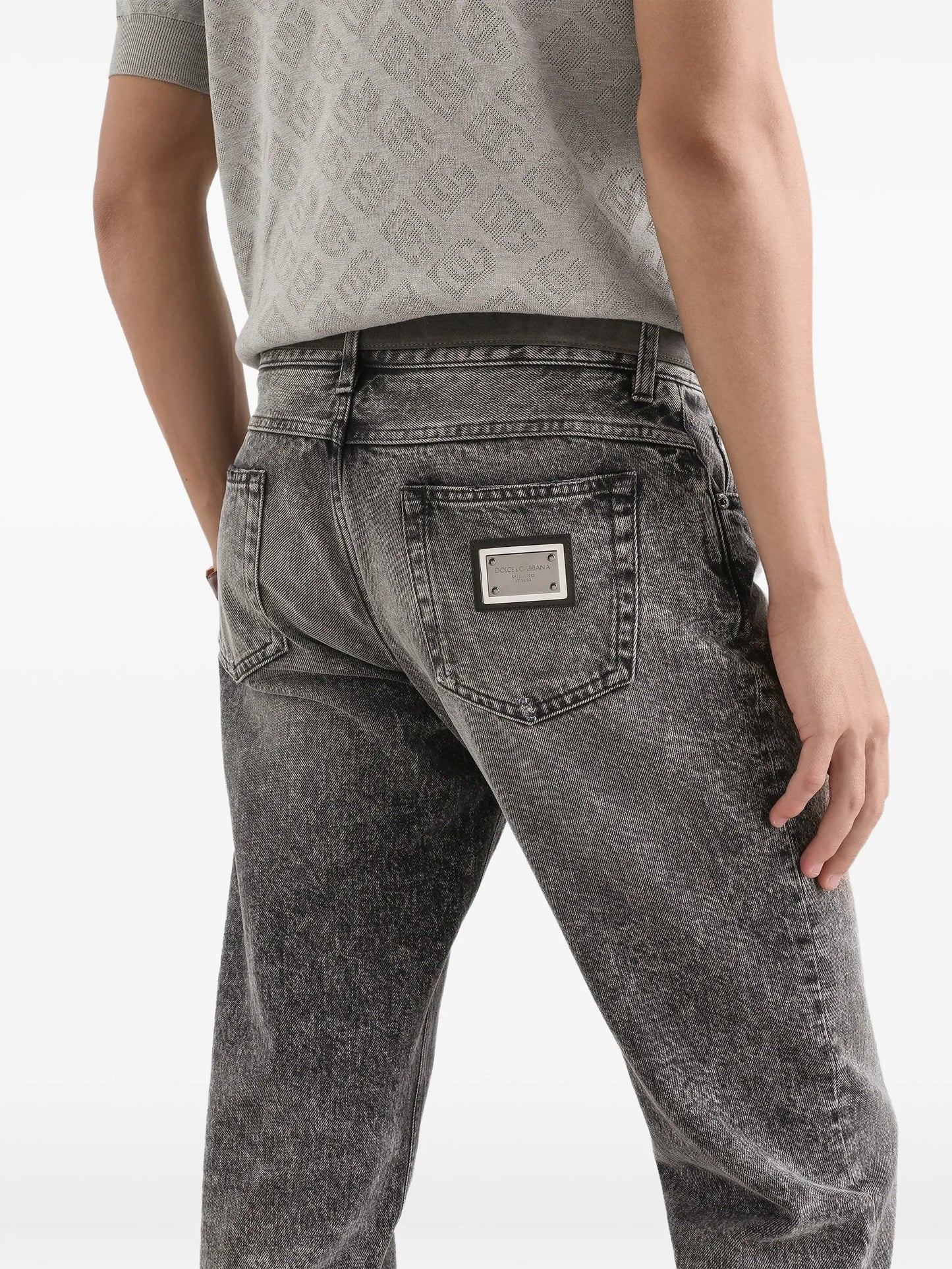 logo-plaque jeans