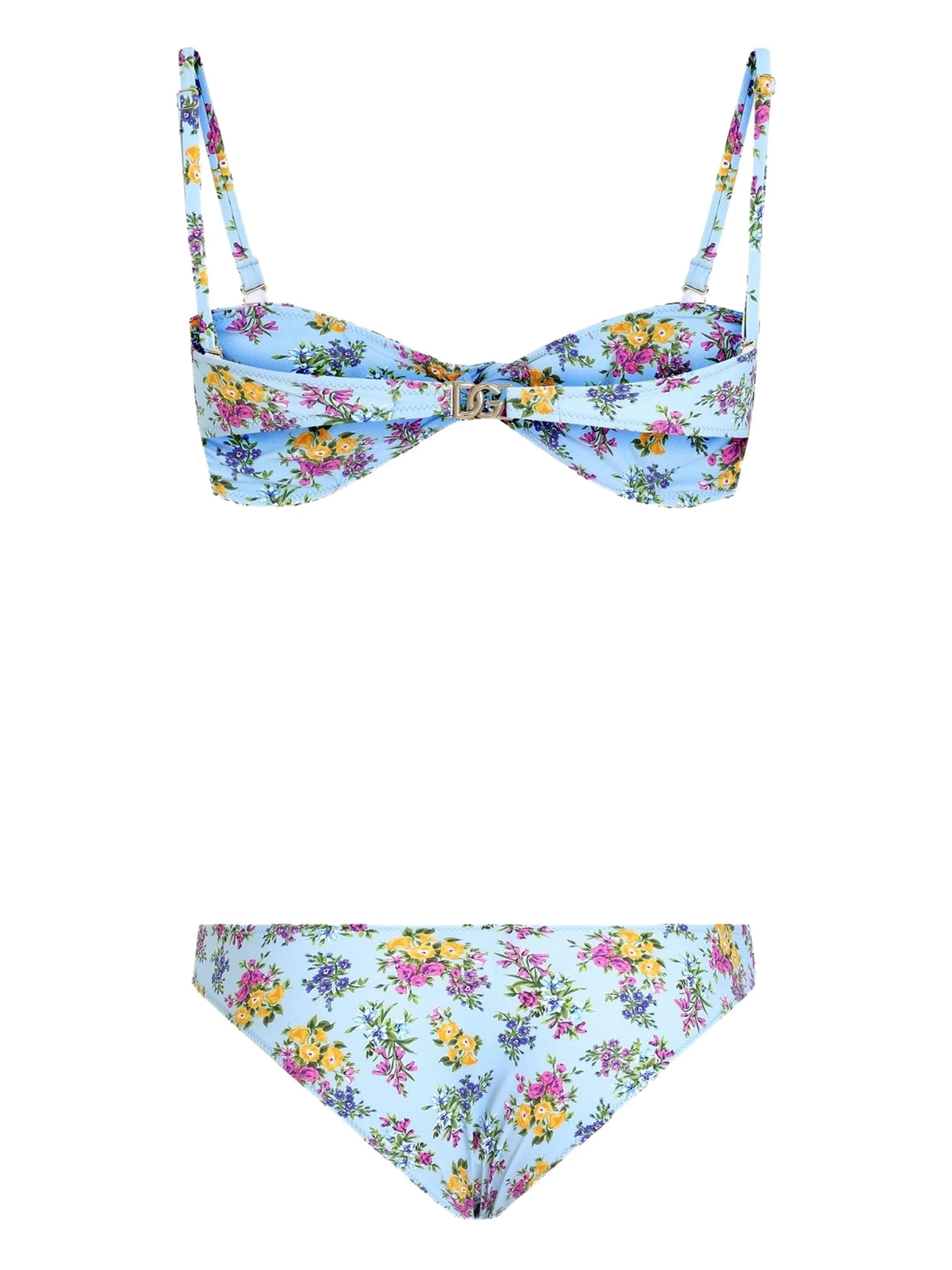 floral-print bikini