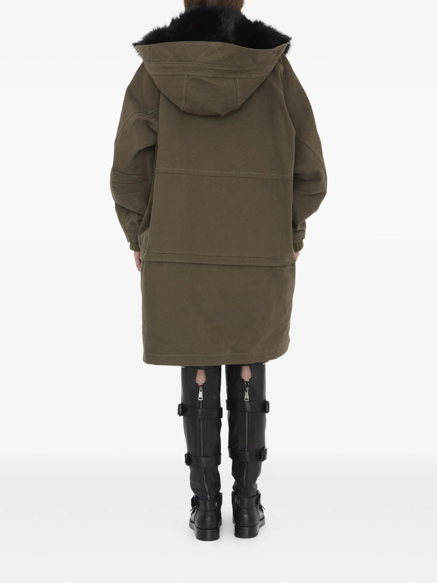 fur-trim padded coat