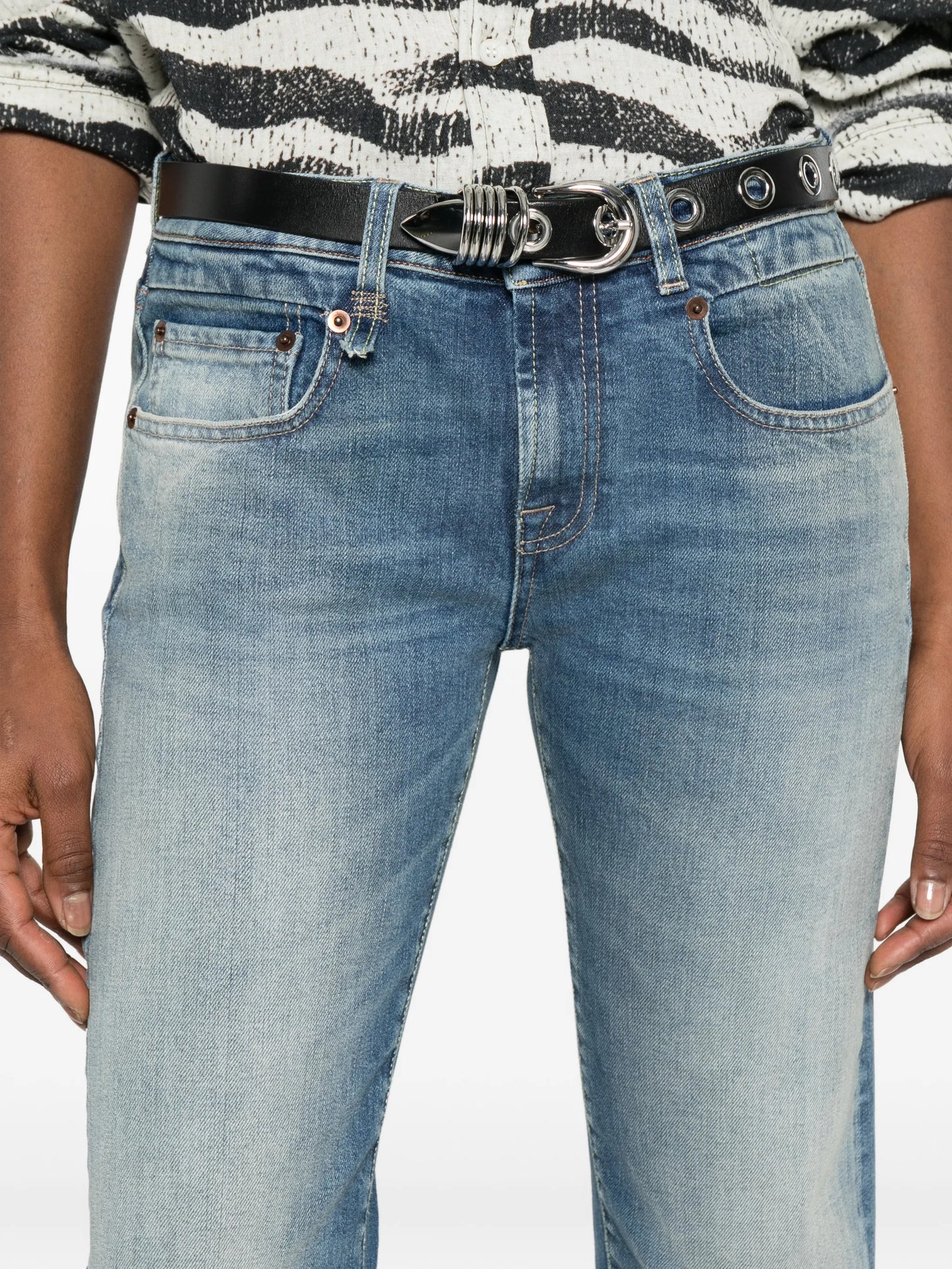 cuffed straight jeans