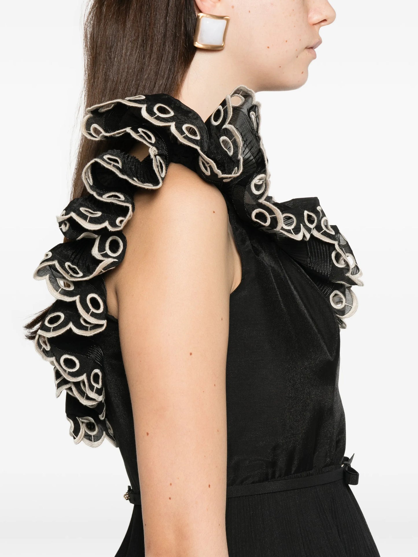 embroidered mini dress