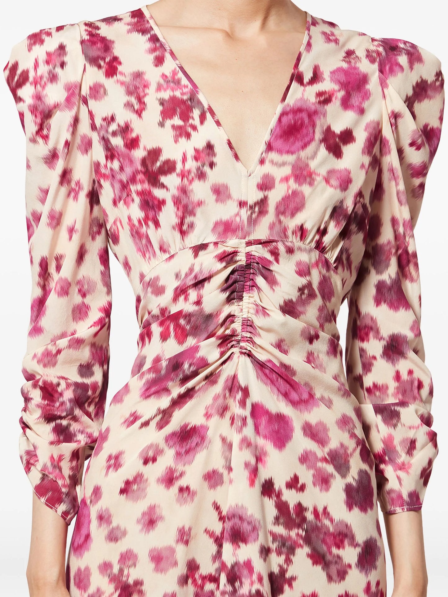 Albini floral ruched midi dress