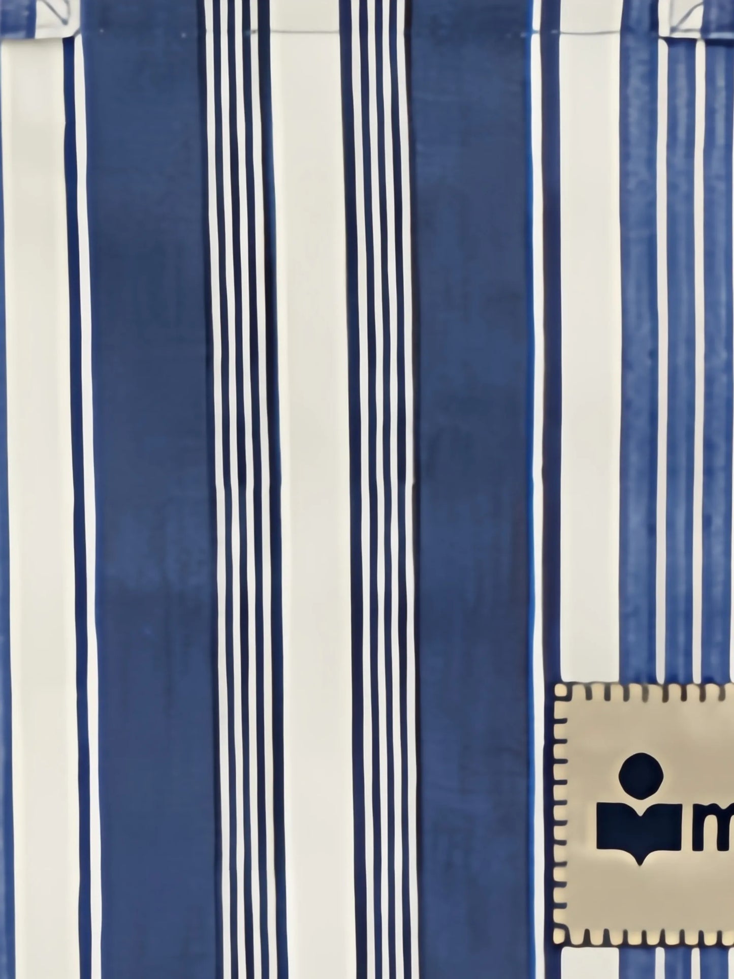 striped-pattern logo-patch tote bag