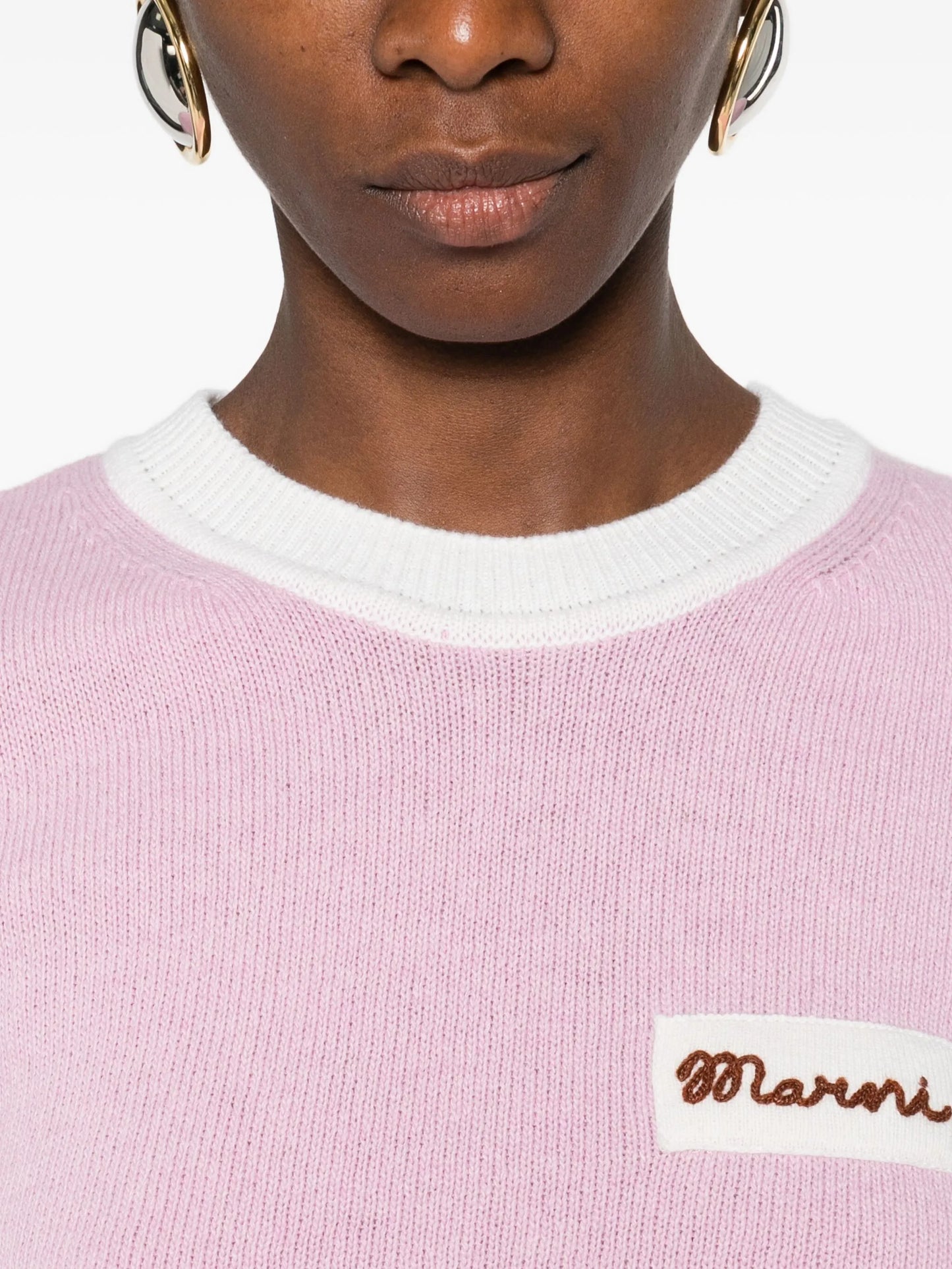 embroidered crew-neck jumper