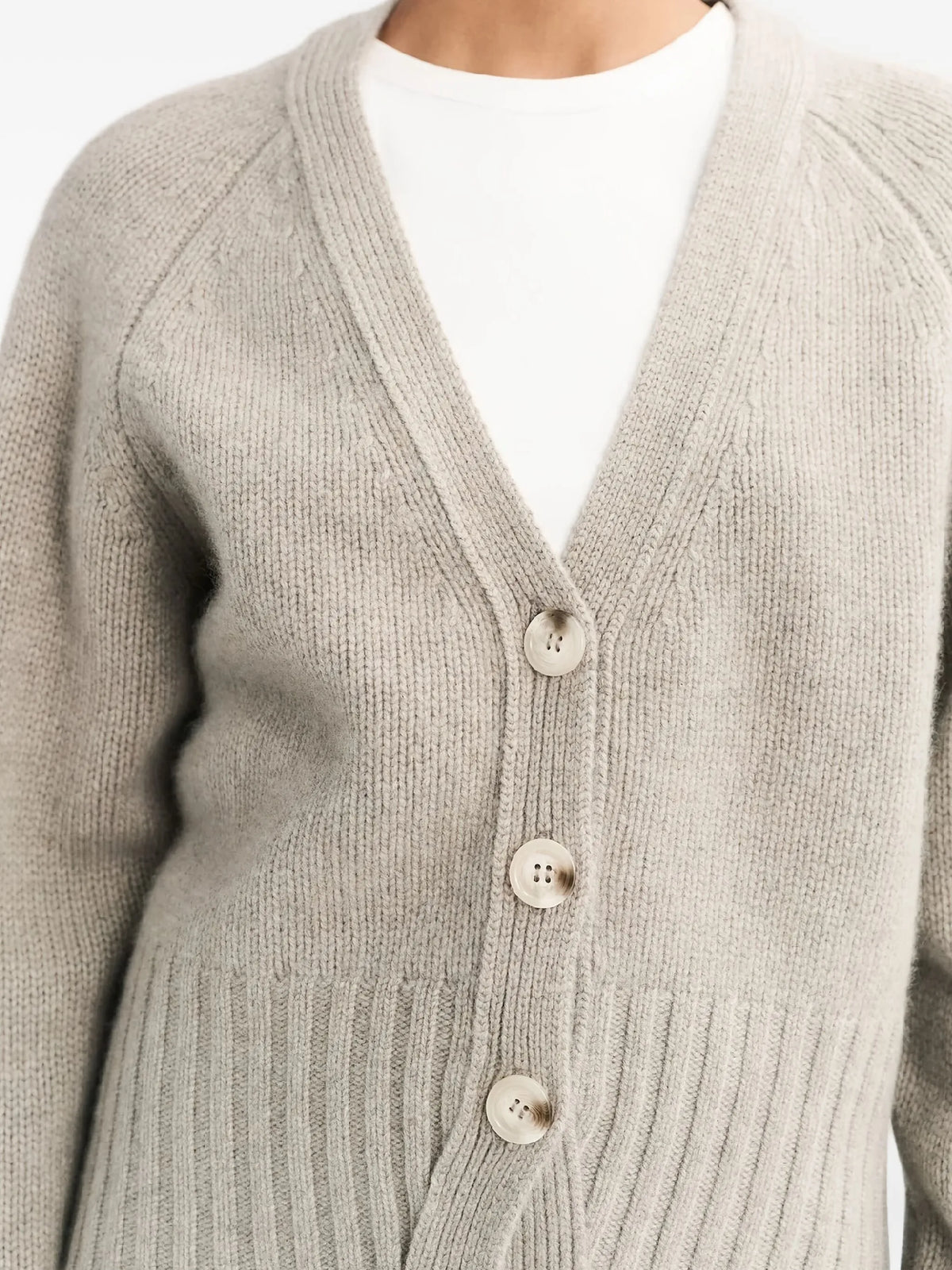 button V-neck cashmere cardigan