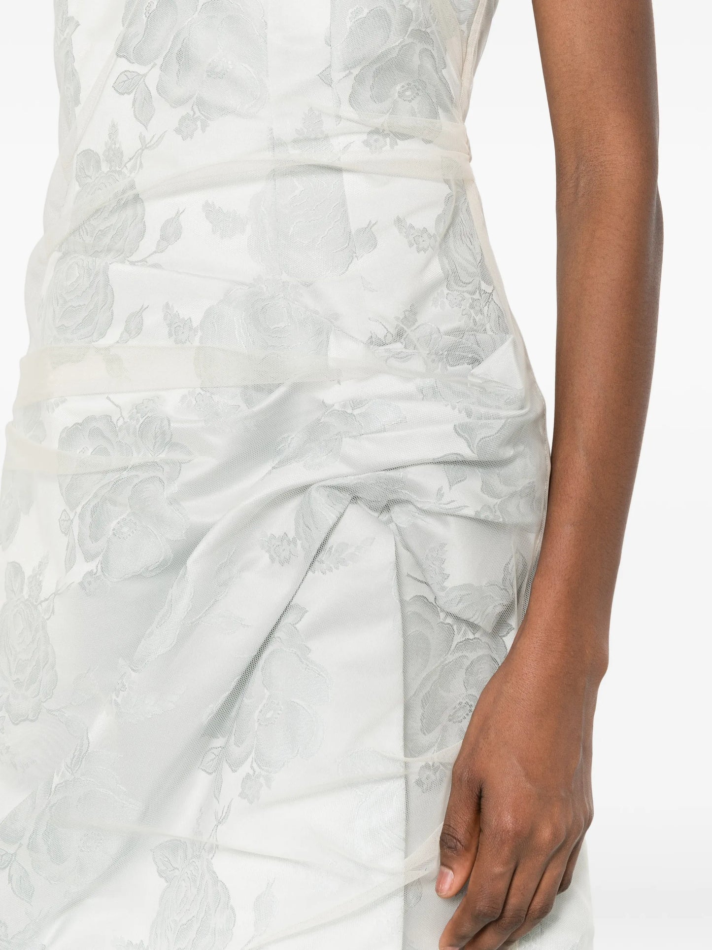 layered gathered midi dress