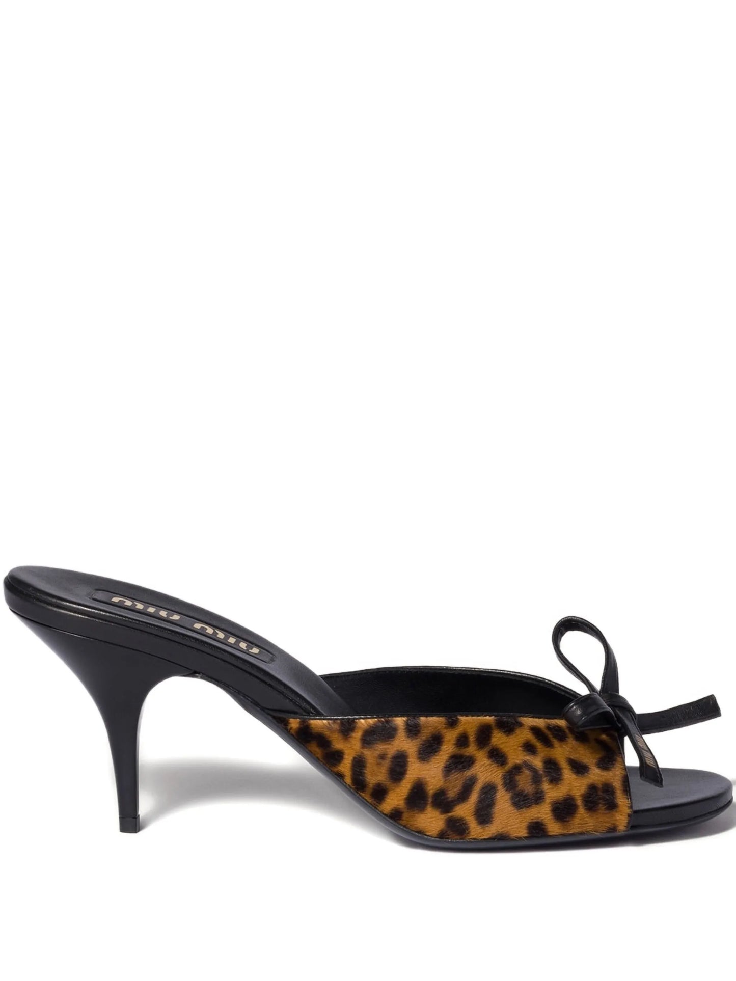 logo-bow leather sandals