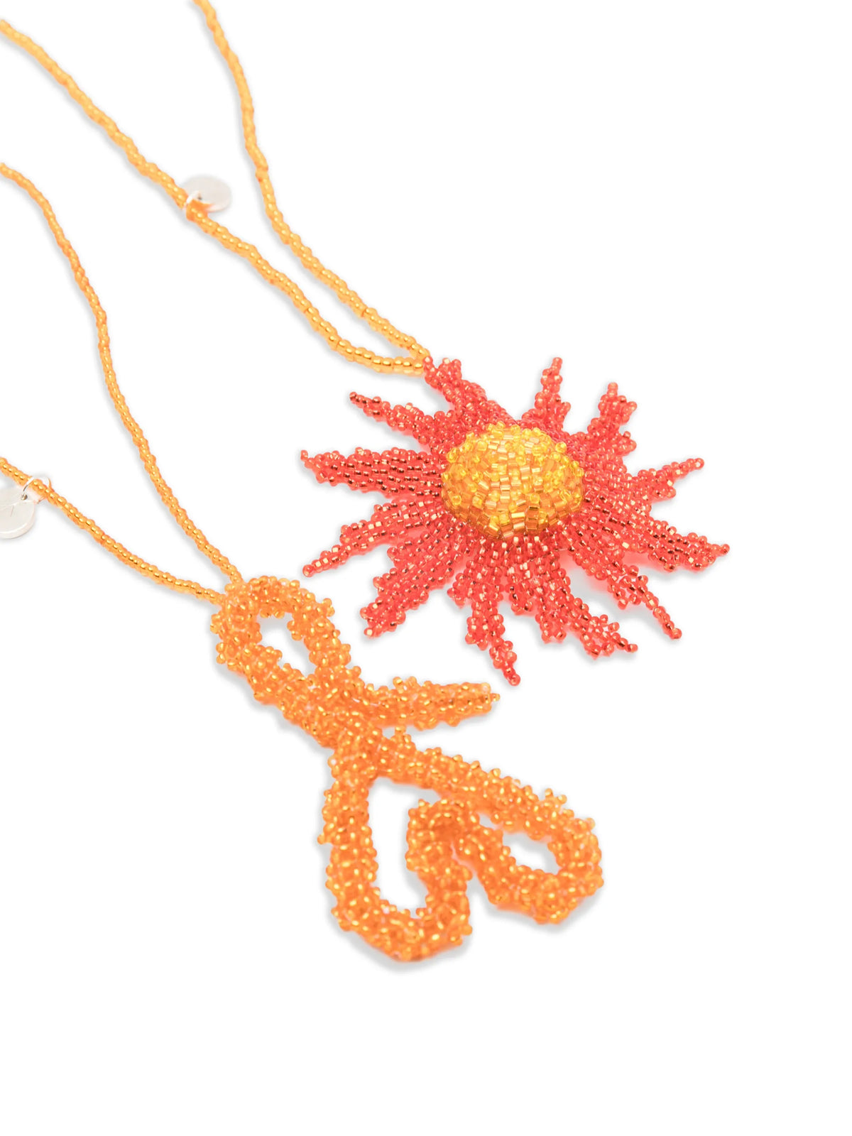 flower and heart necklace (set of two)