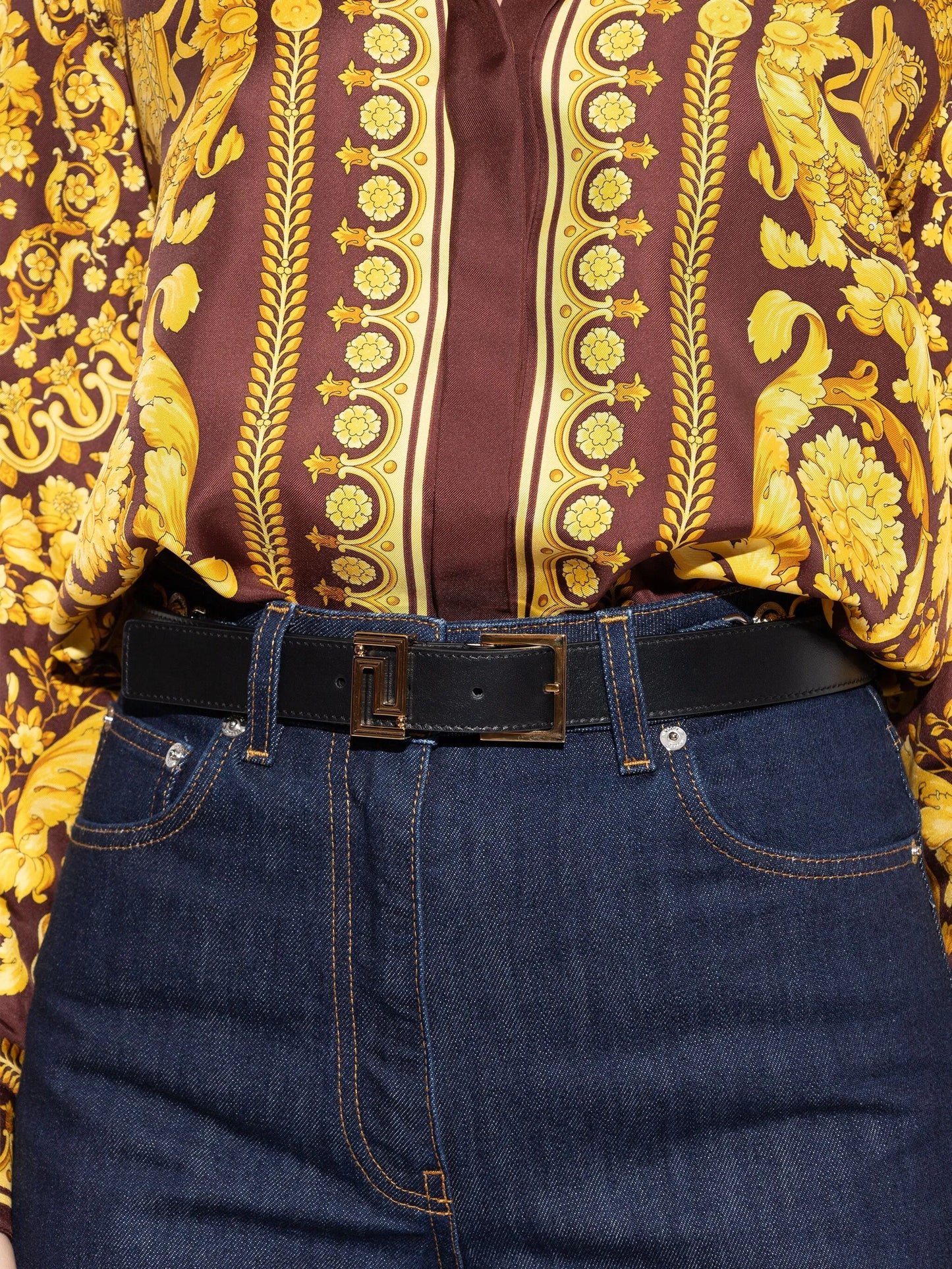 Greca Goddess leather belt