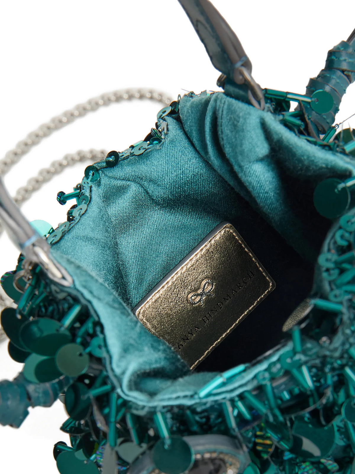 sequin-embellished beetle crossbody bag