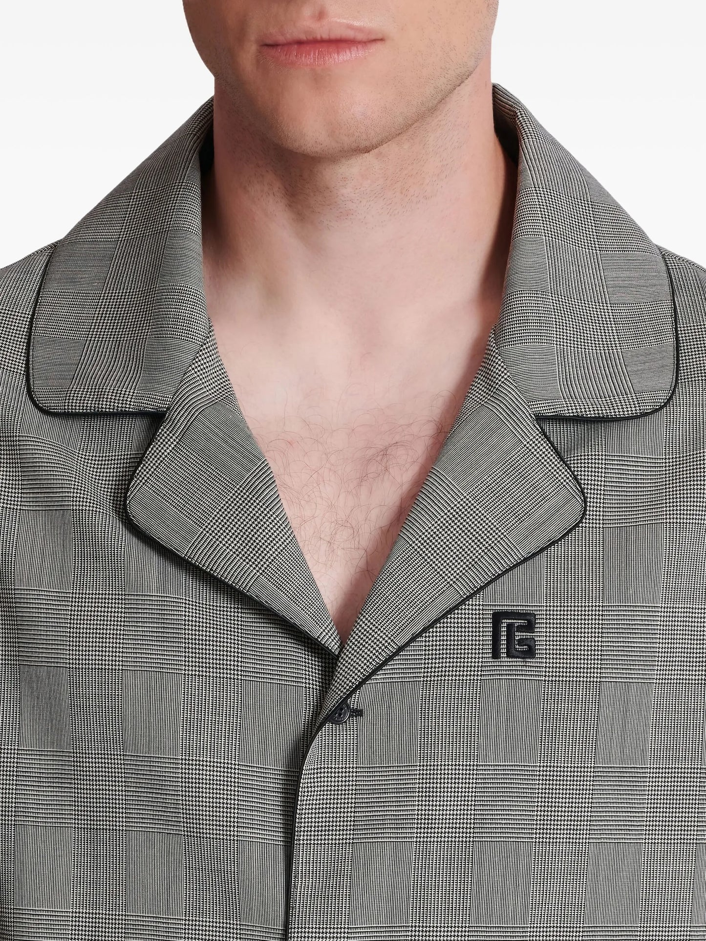 Prince of Wales-check short-sleeve shirt