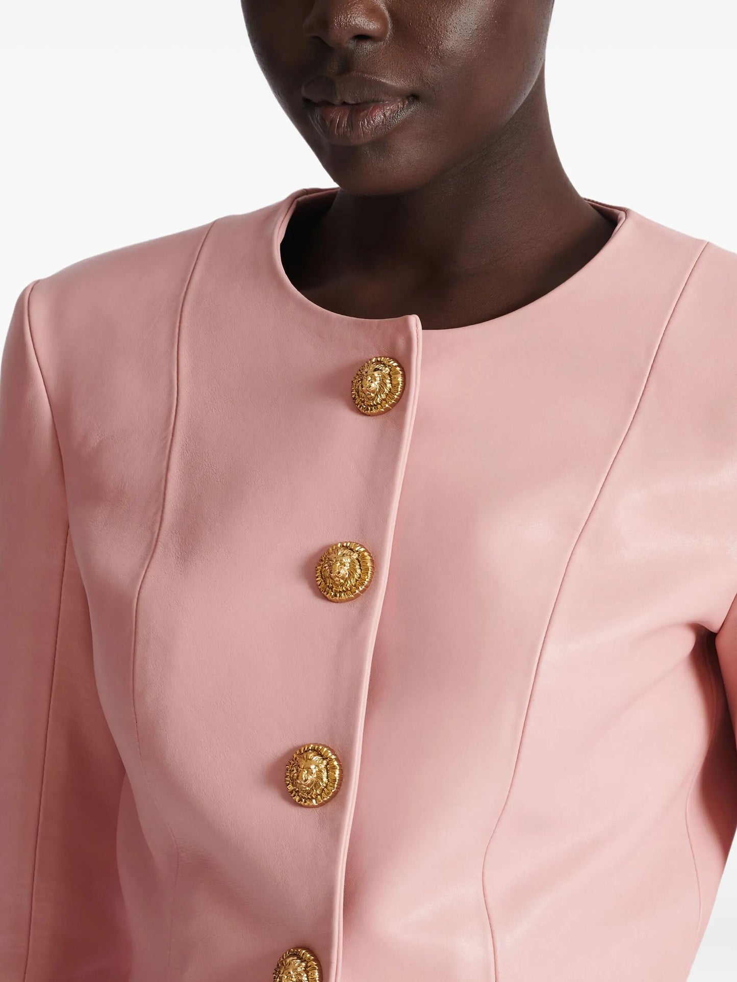 button lambskin jacket