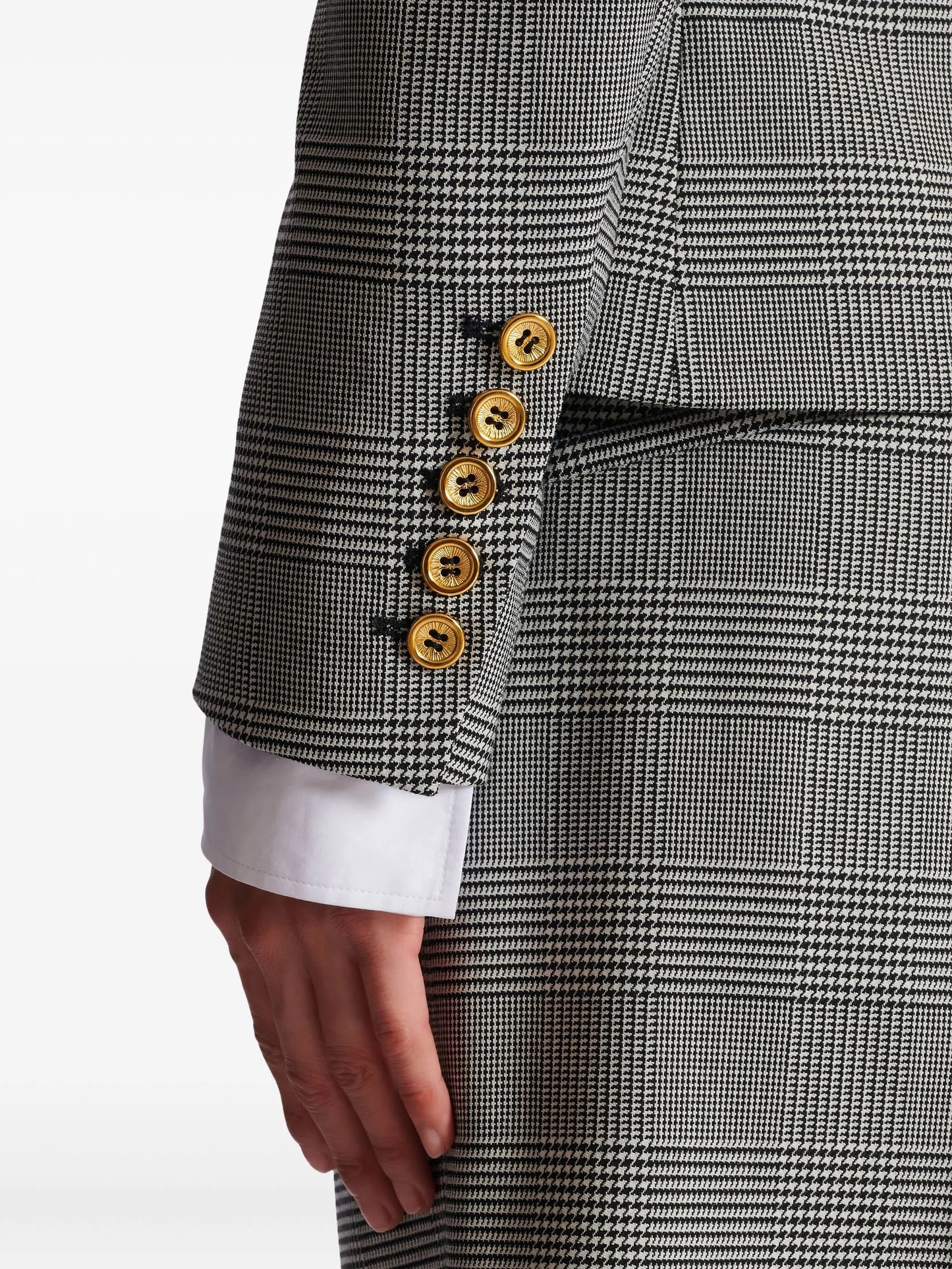 6-buttons jacket in Prince of Wales jacquard