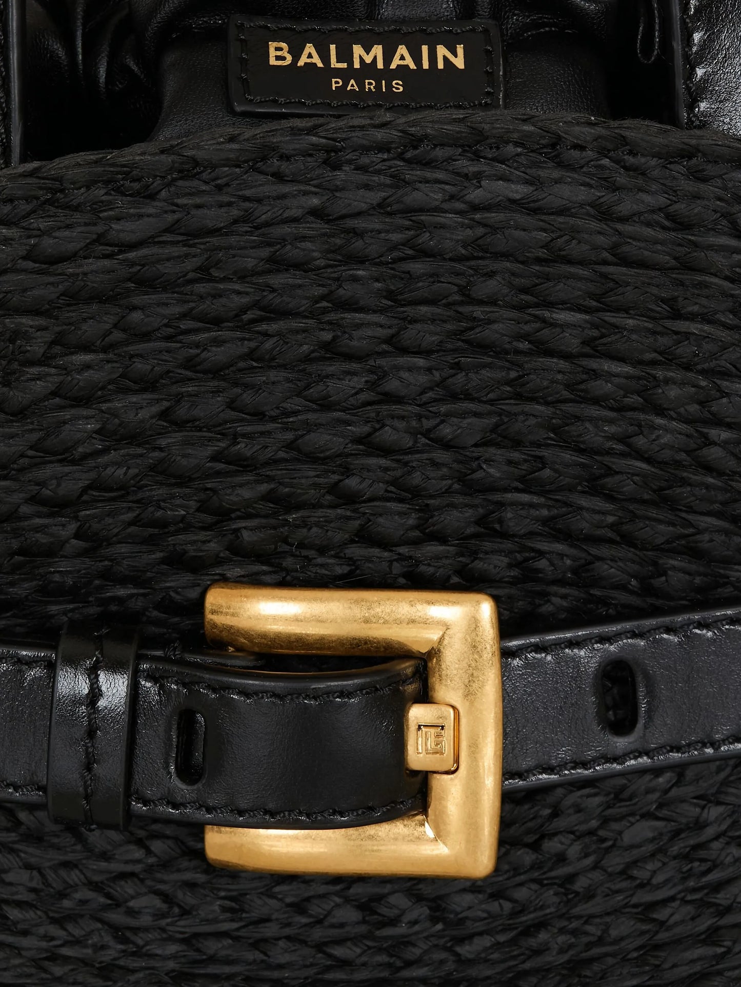 Shuffle mini bag in calfskin and raffia