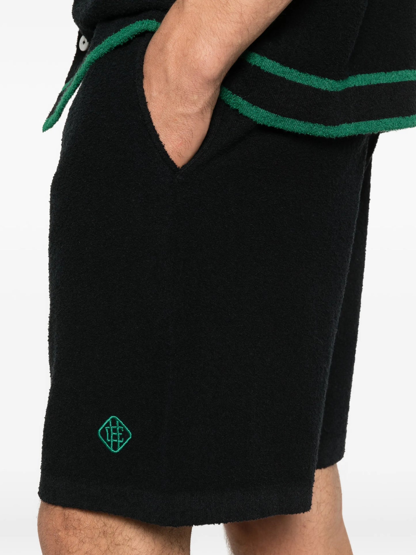 Armas bouclé drawstring shorts