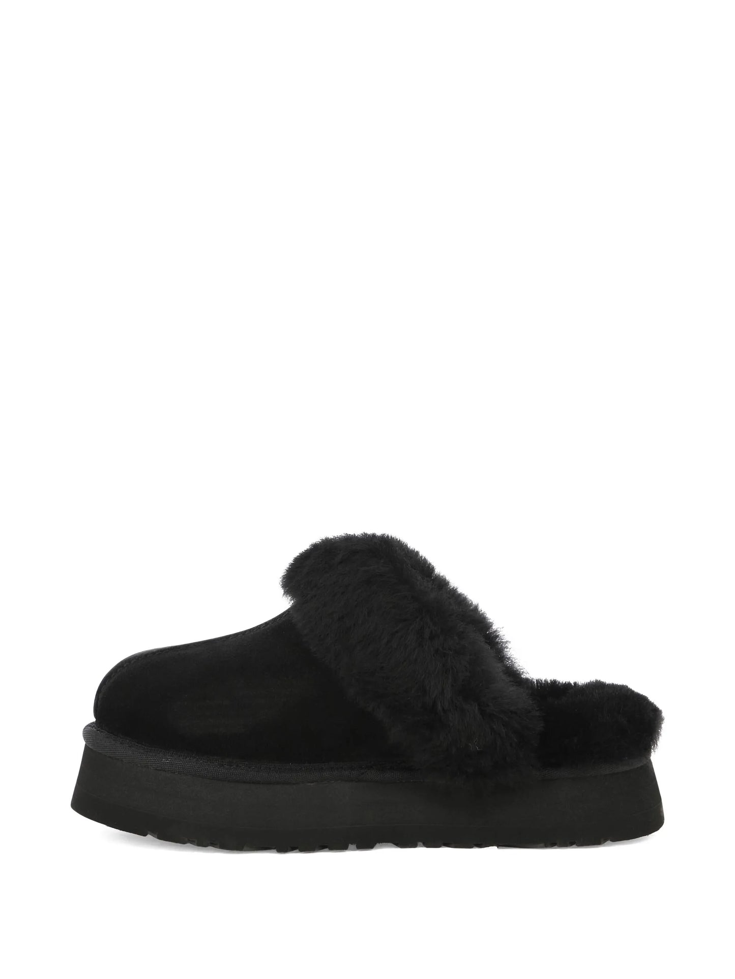 Disquette faux-fur trimmed slippers