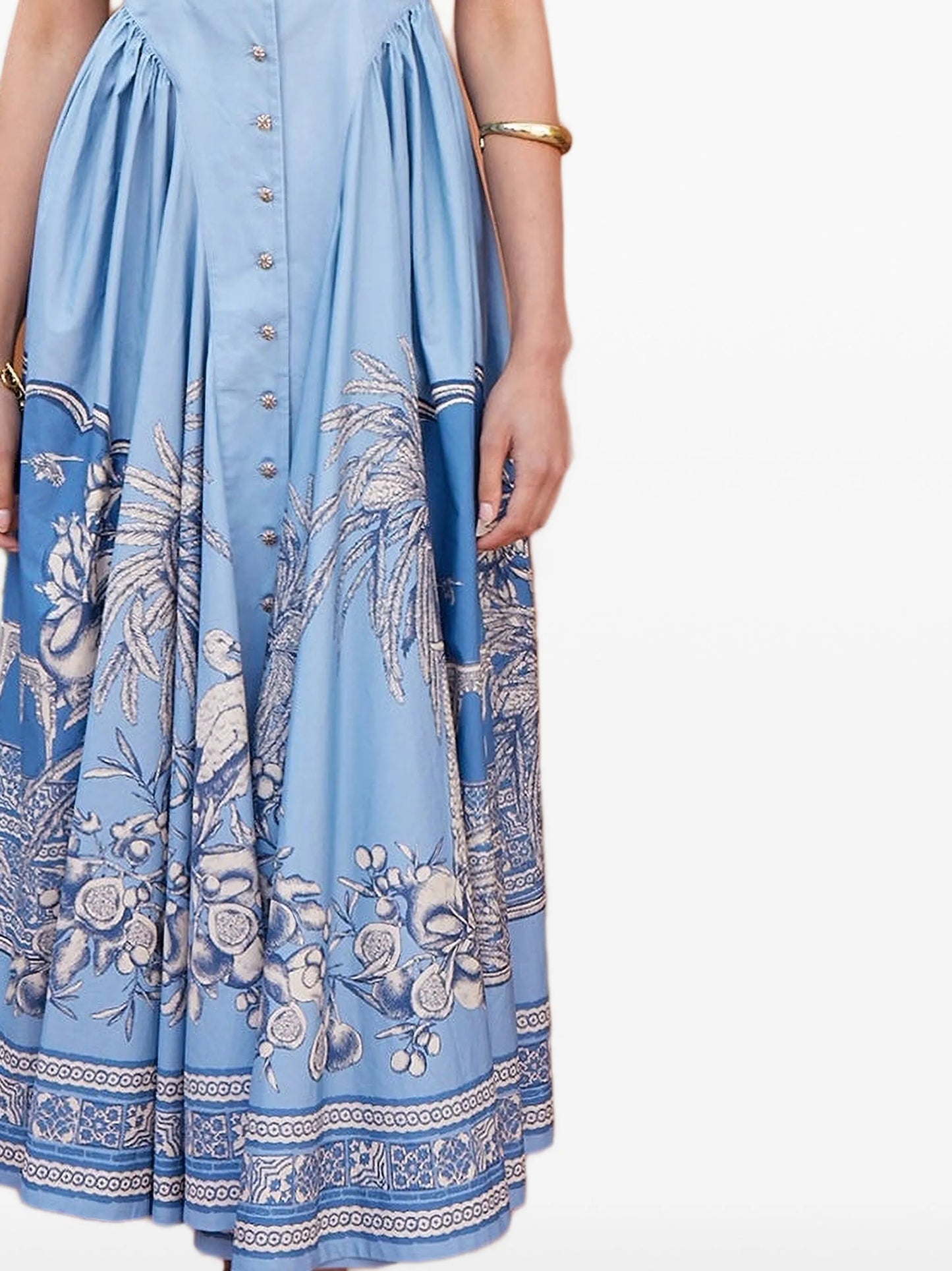 Villa Romantica buttoned-floral midi dress