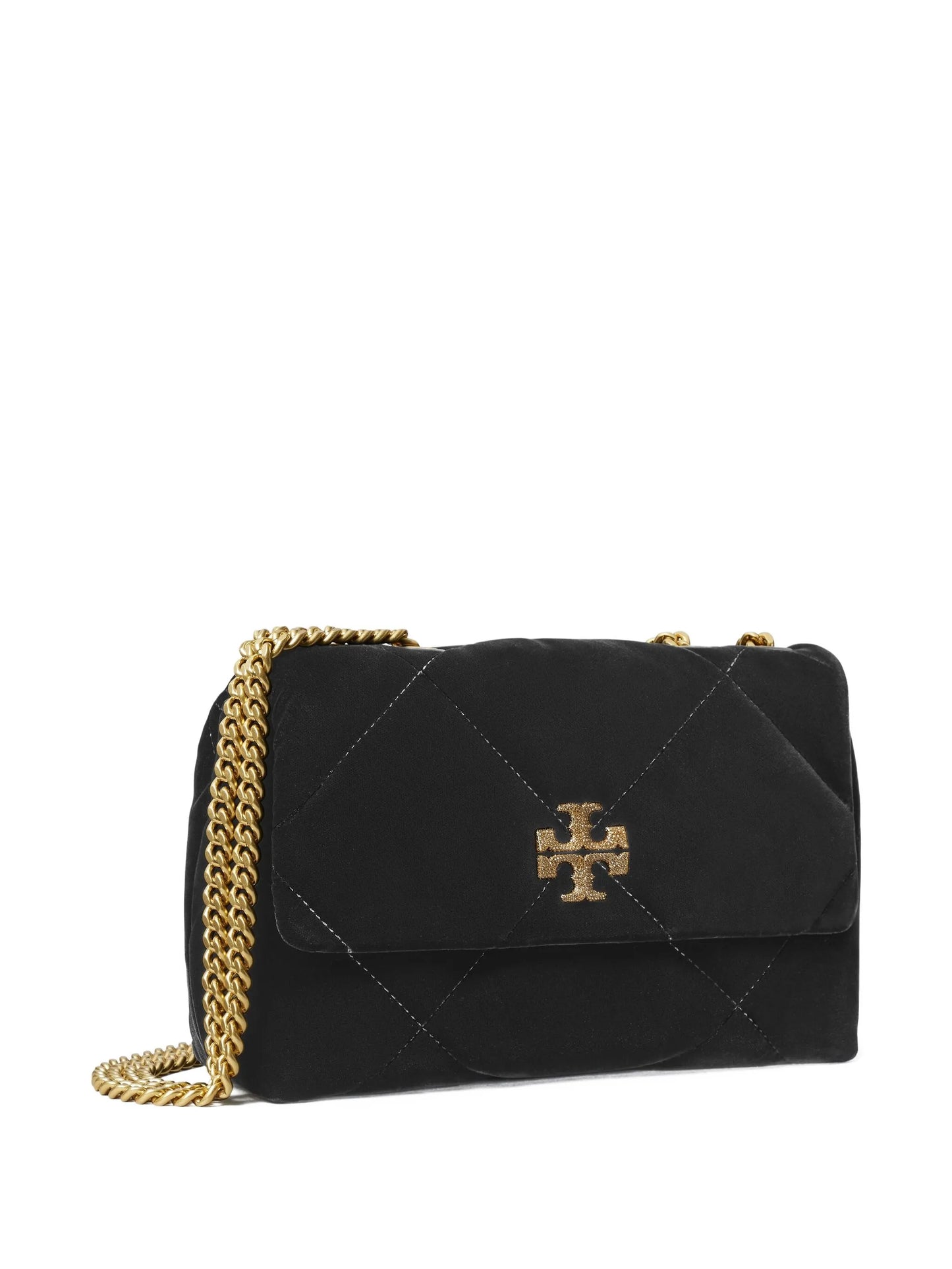 small Kira diamond-quilted velvet shoulder bag