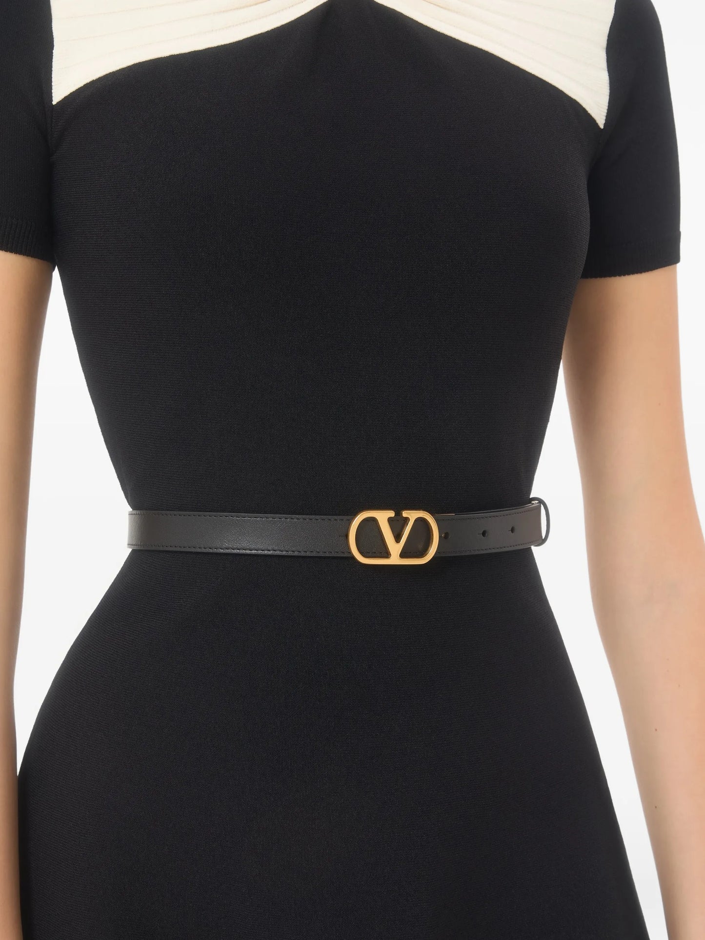 VLogo Signature reversible shiny calfskin belt 20mm