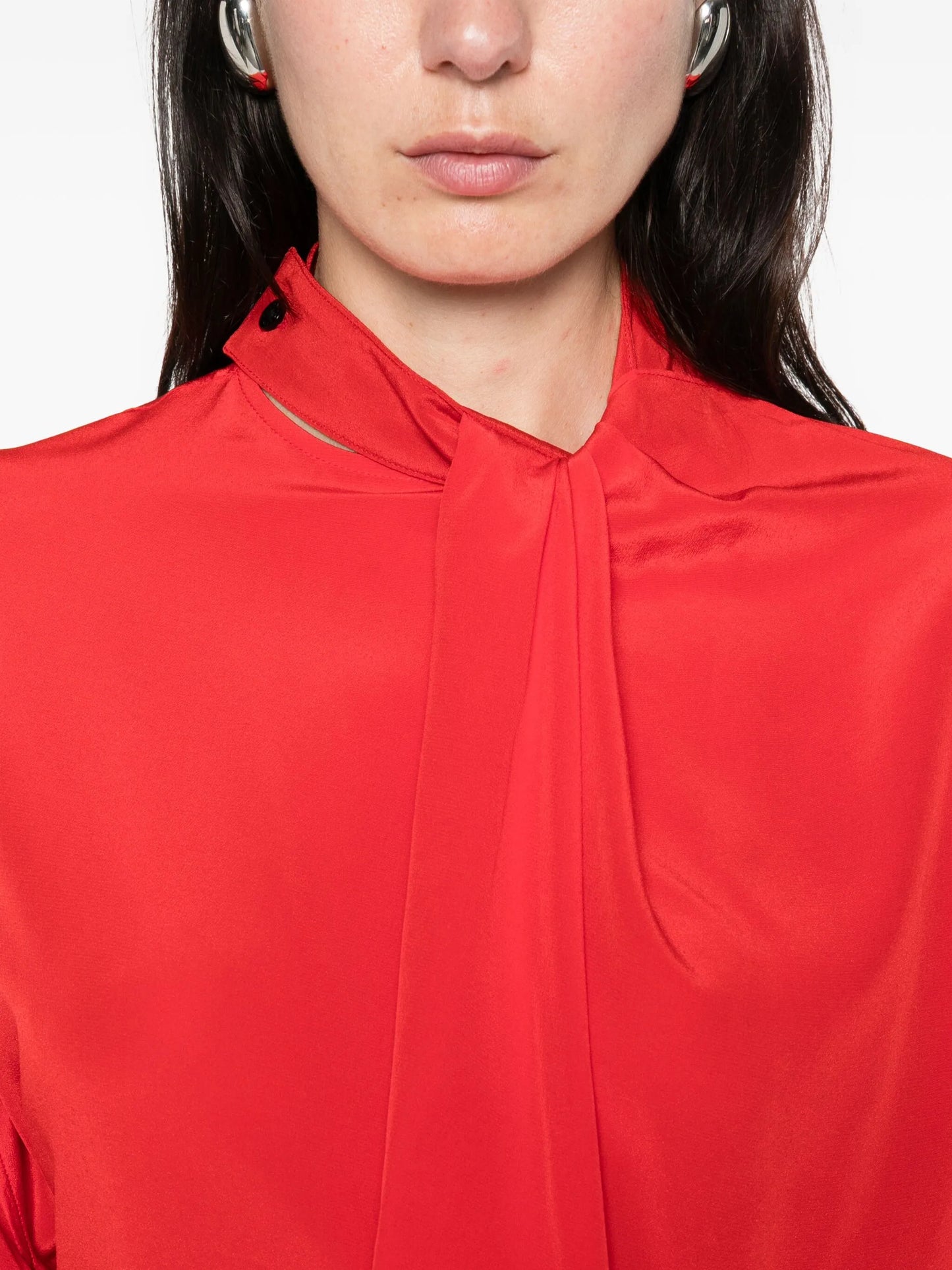tie-neck blouse