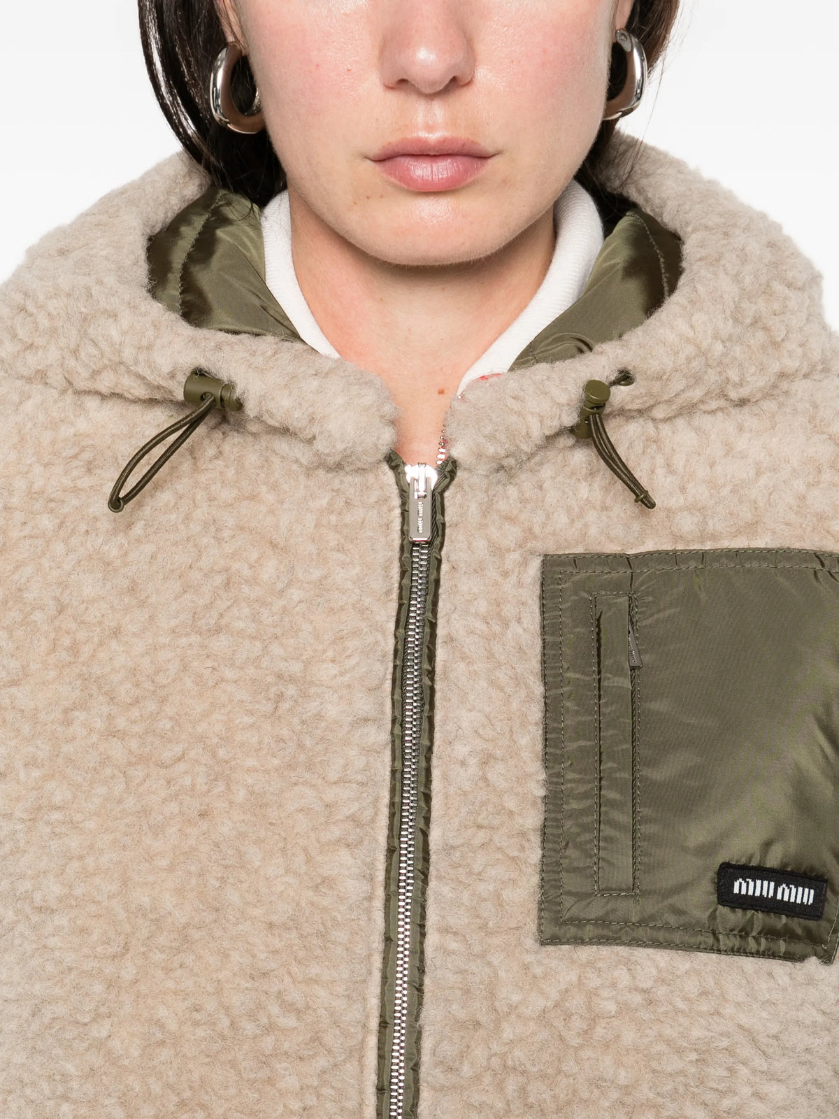 hooded chest-pocket jacket