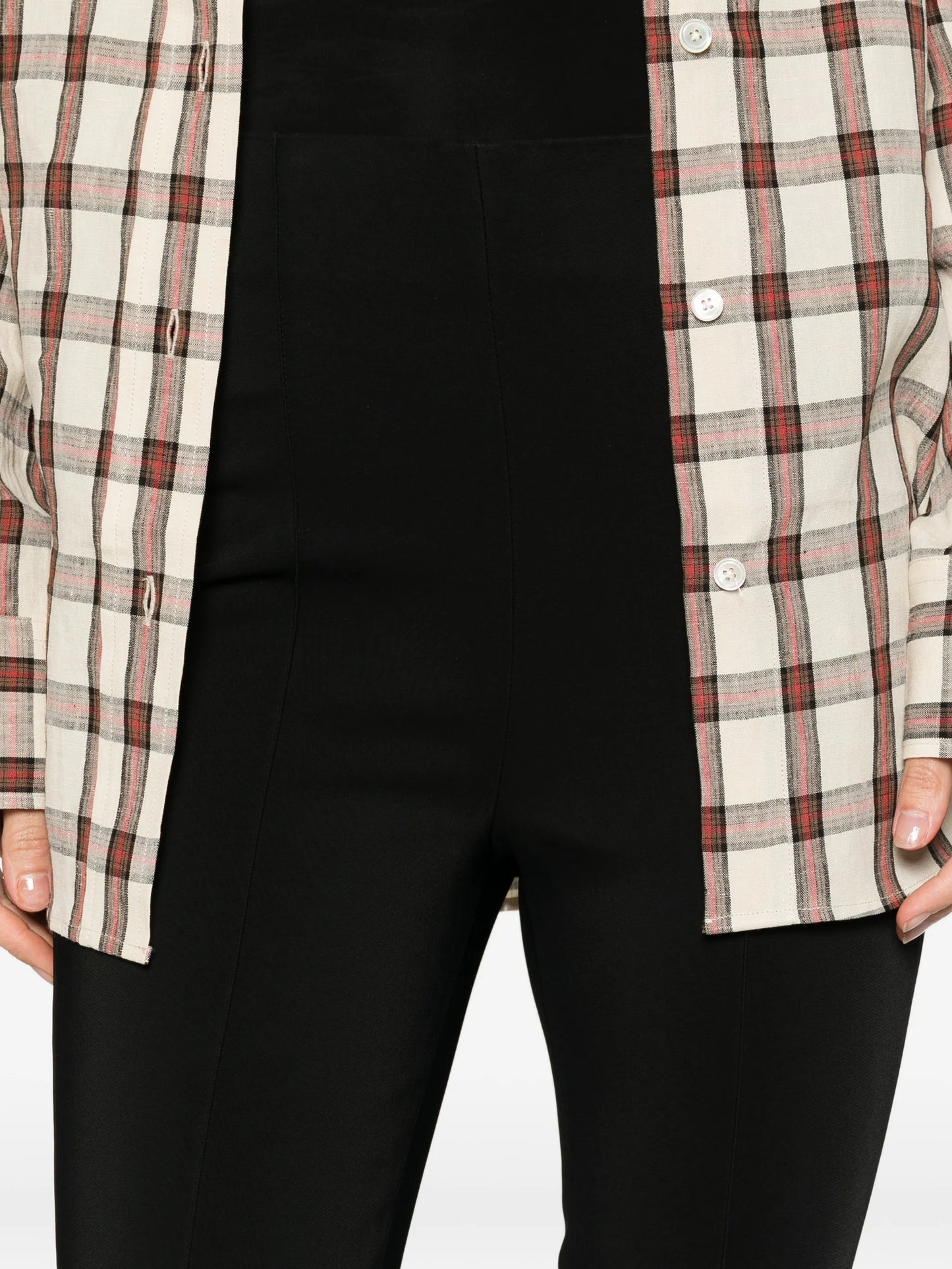 seam-detail cropped trousers